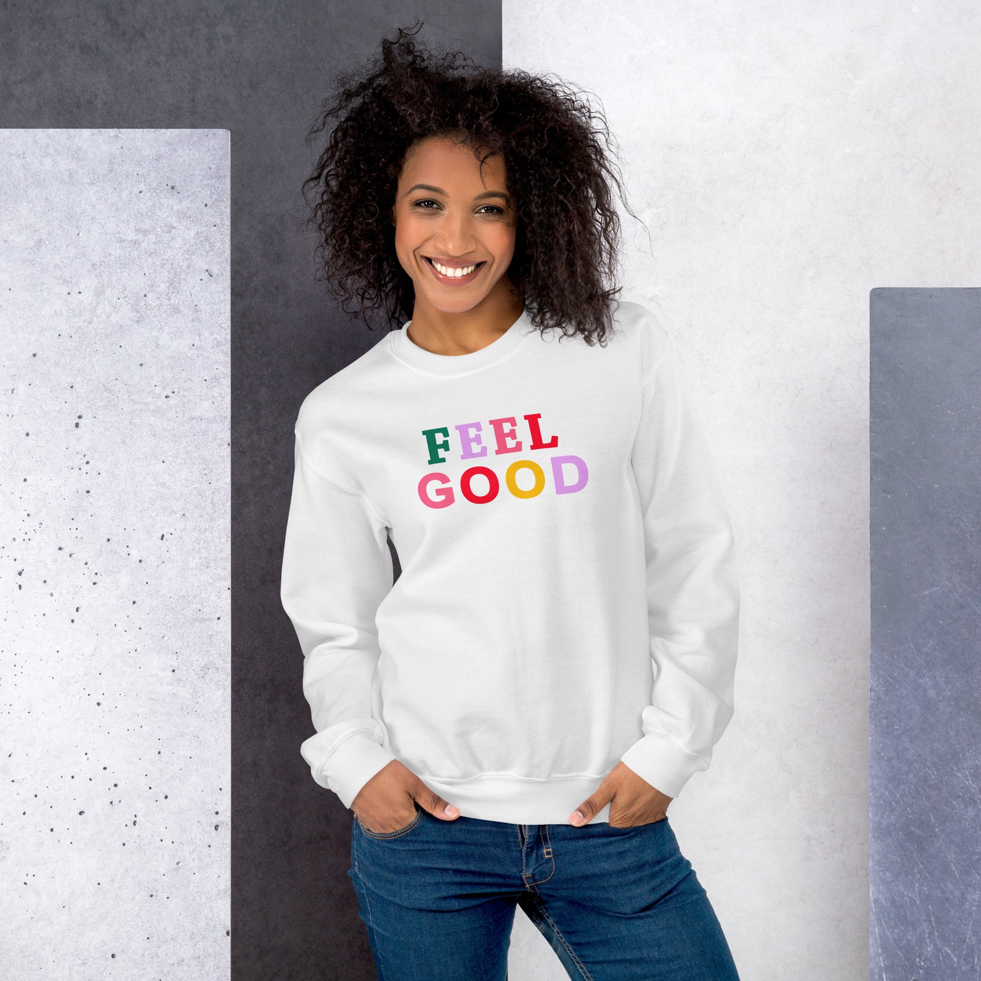 Feel Good Preppy Inspirational Crewneck Sweatshirt