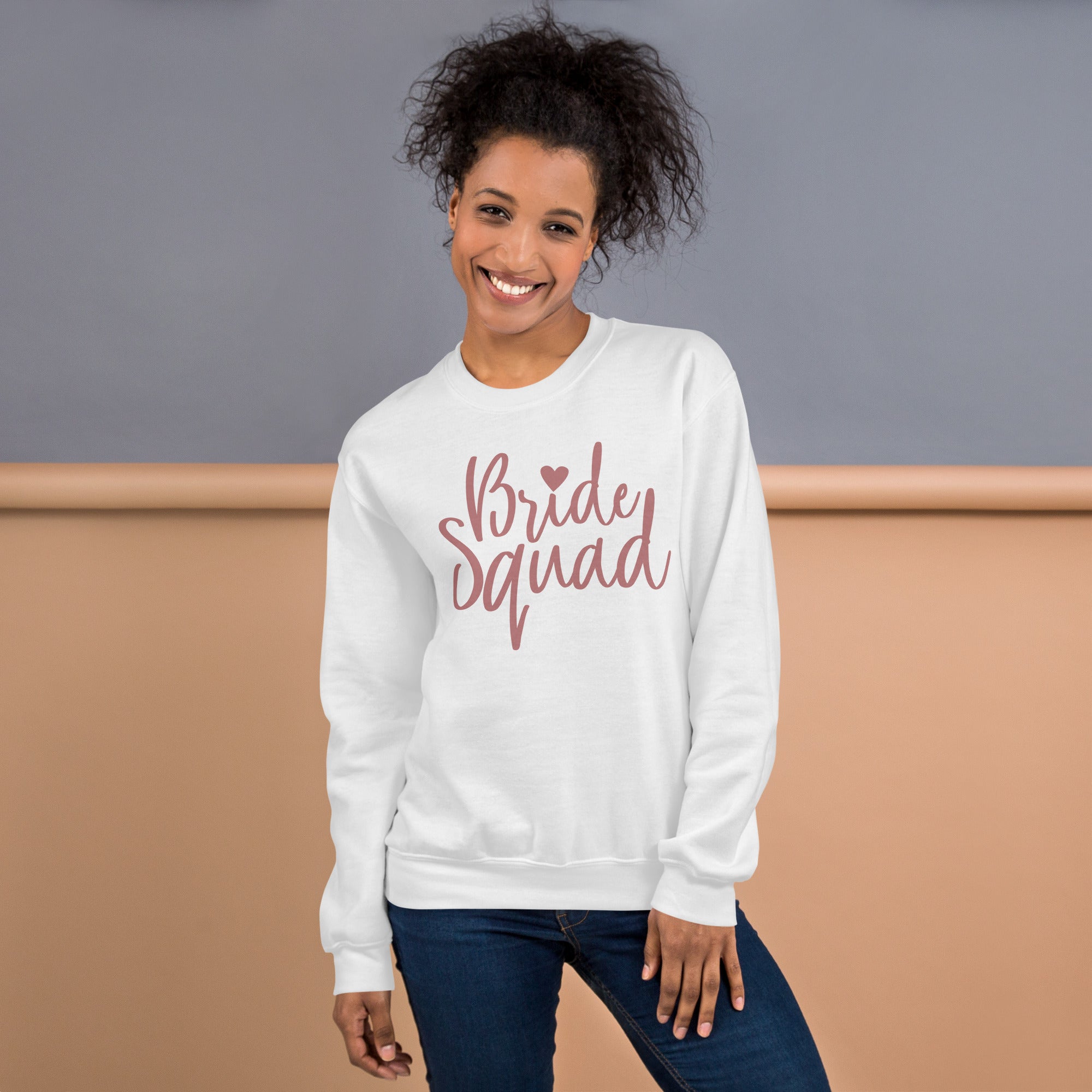 Unisex Bride Squad Cute Preppy Crewneck Sweatshirt