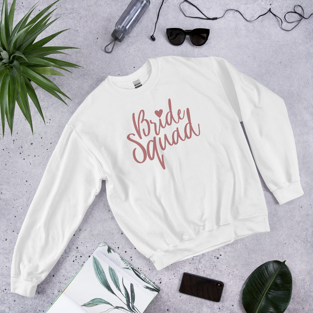 Unisex Bride Squad Cute Preppy Crewneck Sweatshirt