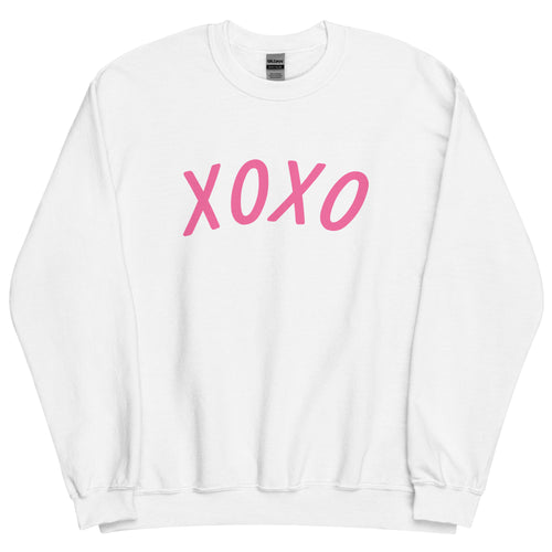 Preppy XOXO Crewneck Sweatshirt in Pink, White & Black