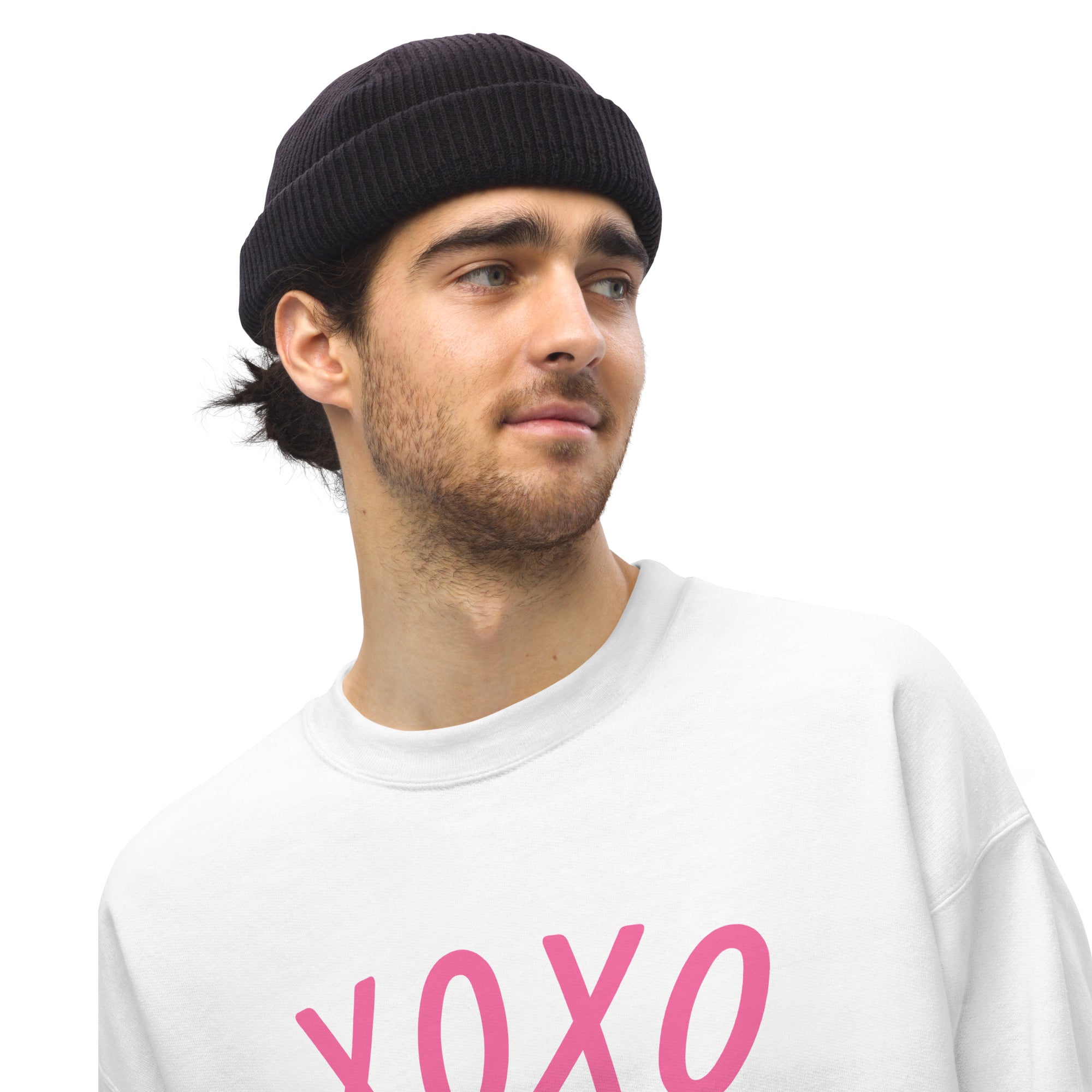 Preppy XOXO Crewneck Sweatshirt in Pink, White & Black