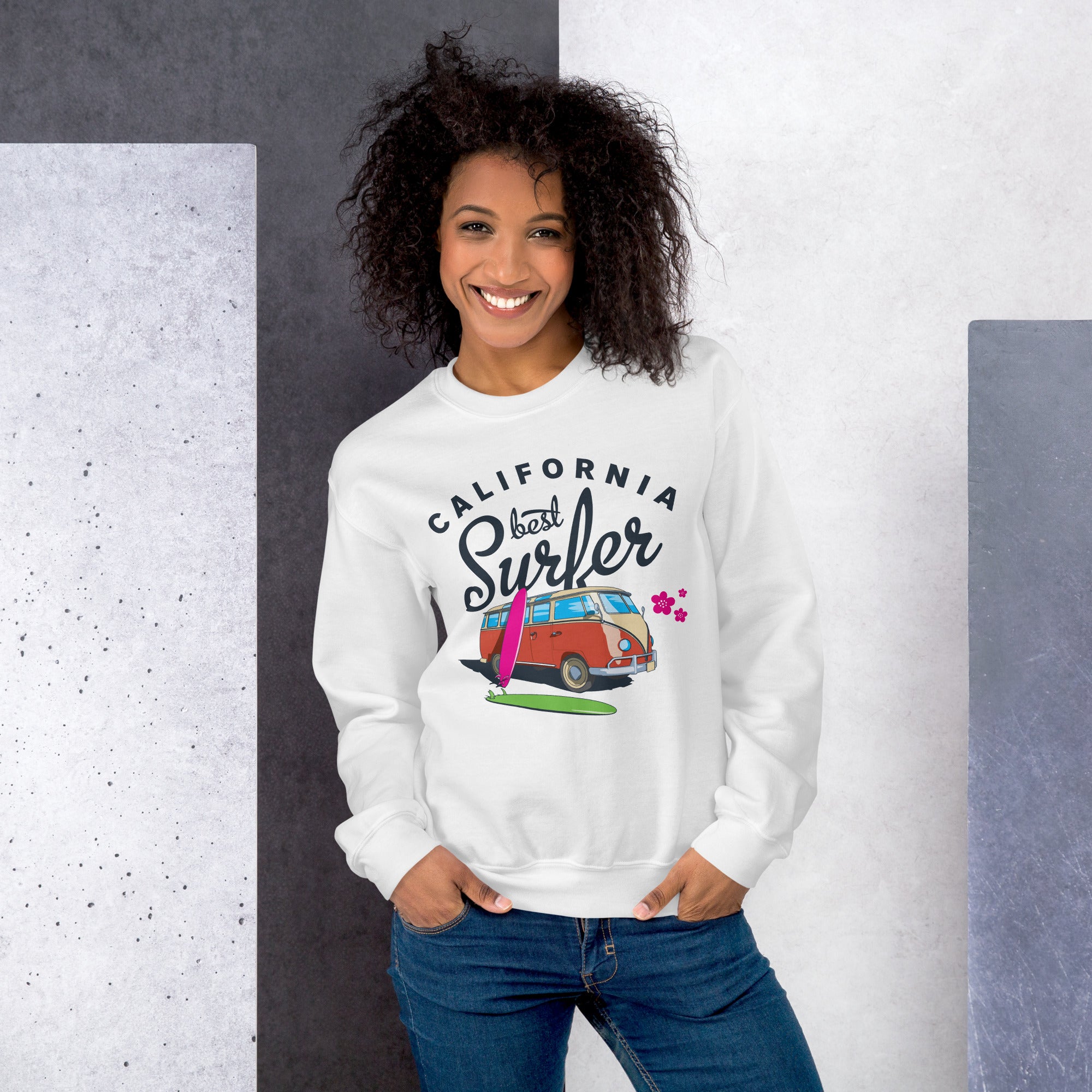Preppy Vintage California Best Surfer Crewneck Sweatshirt