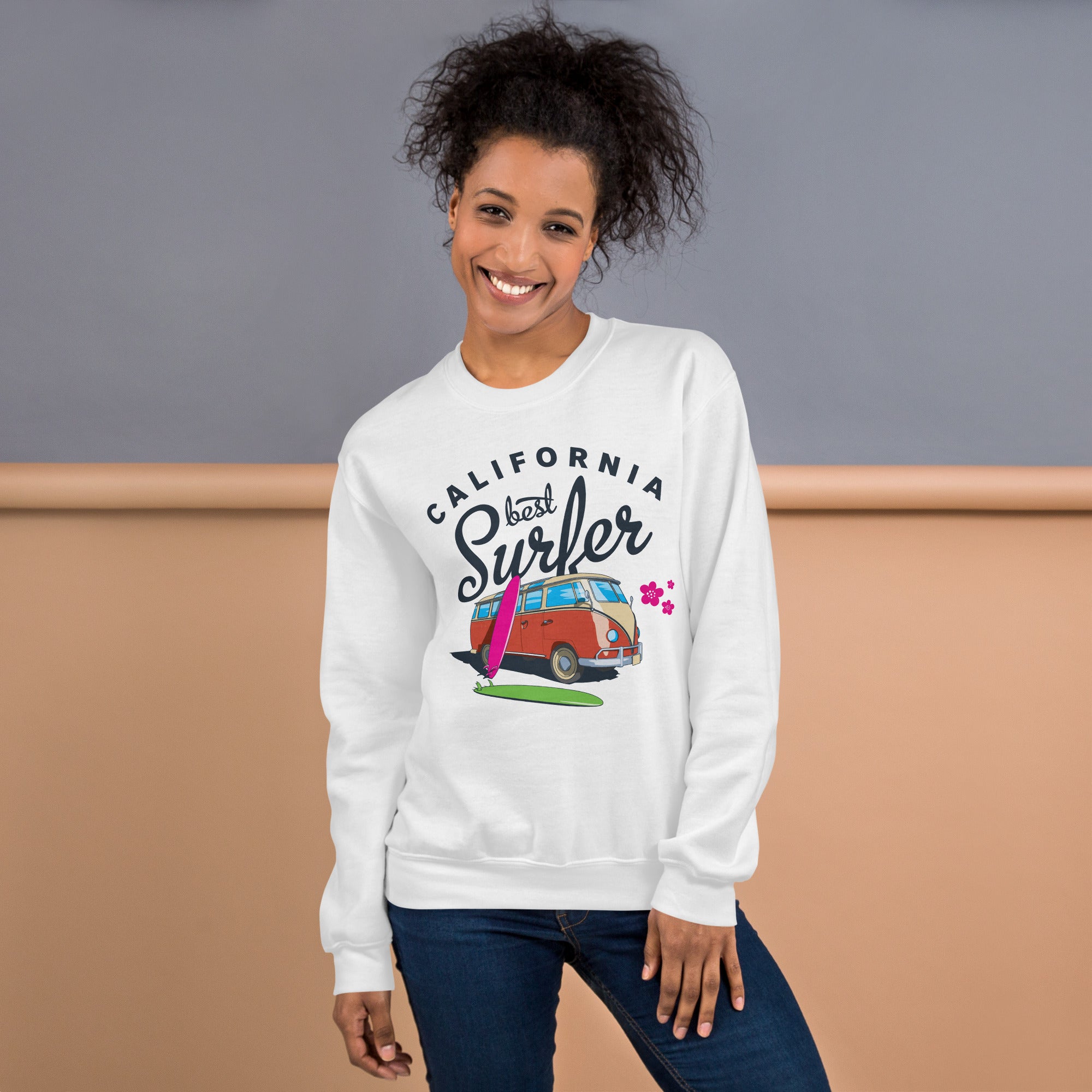 Preppy Vintage California Best Surfer Crewneck Sweatshirt