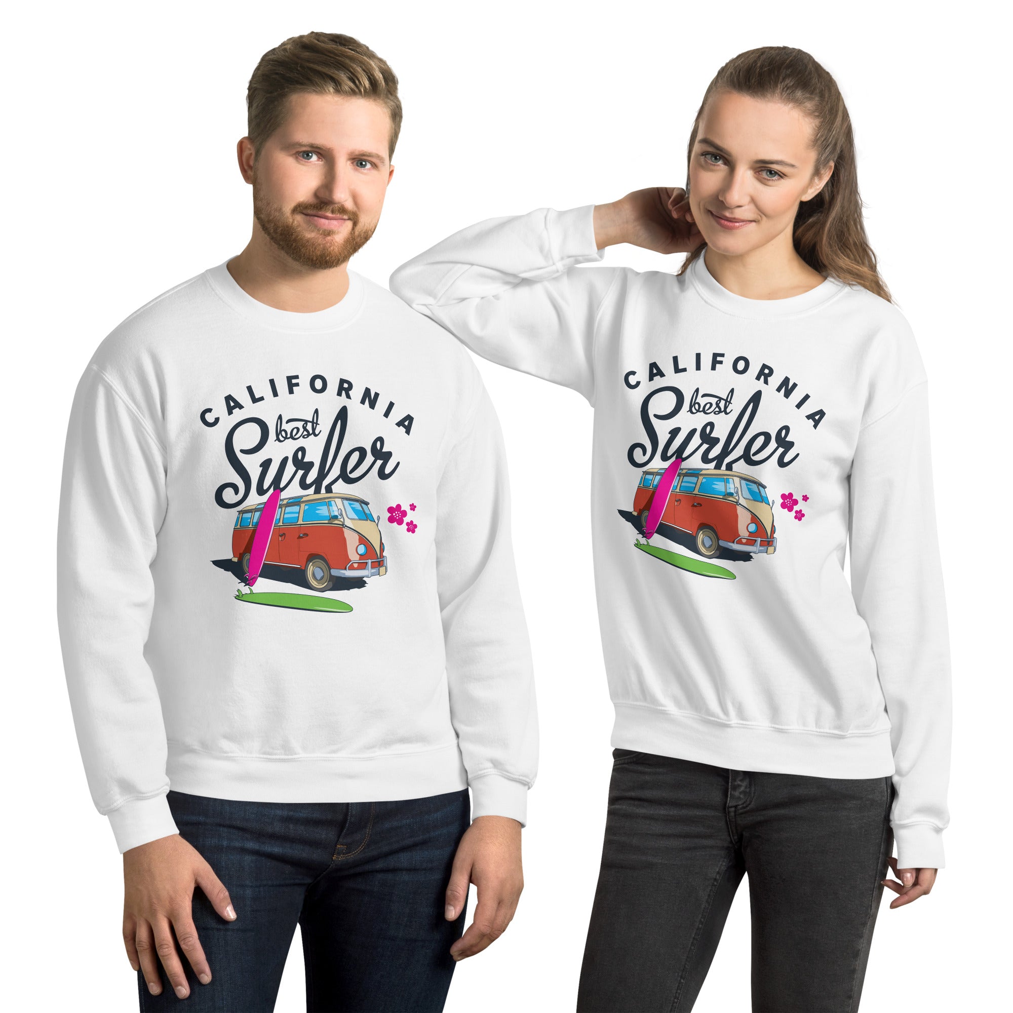 Preppy Vintage California Best Surfer Crewneck Sweatshirt