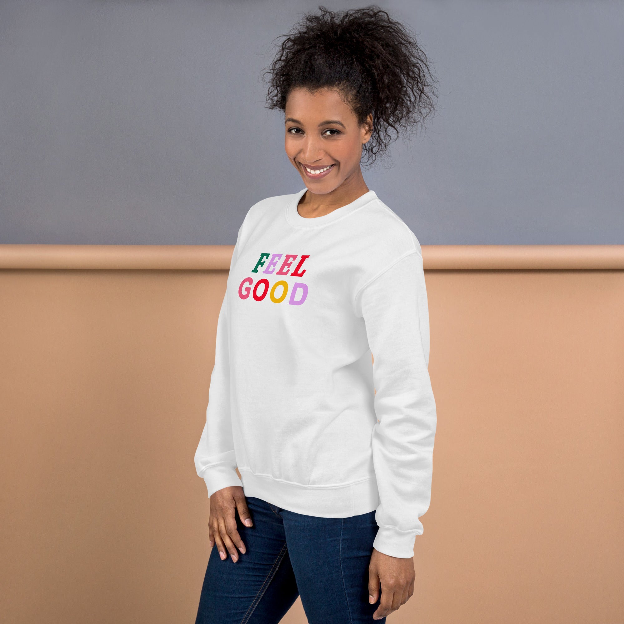 Feel Good Preppy Inspirational Crewneck Sweatshirt