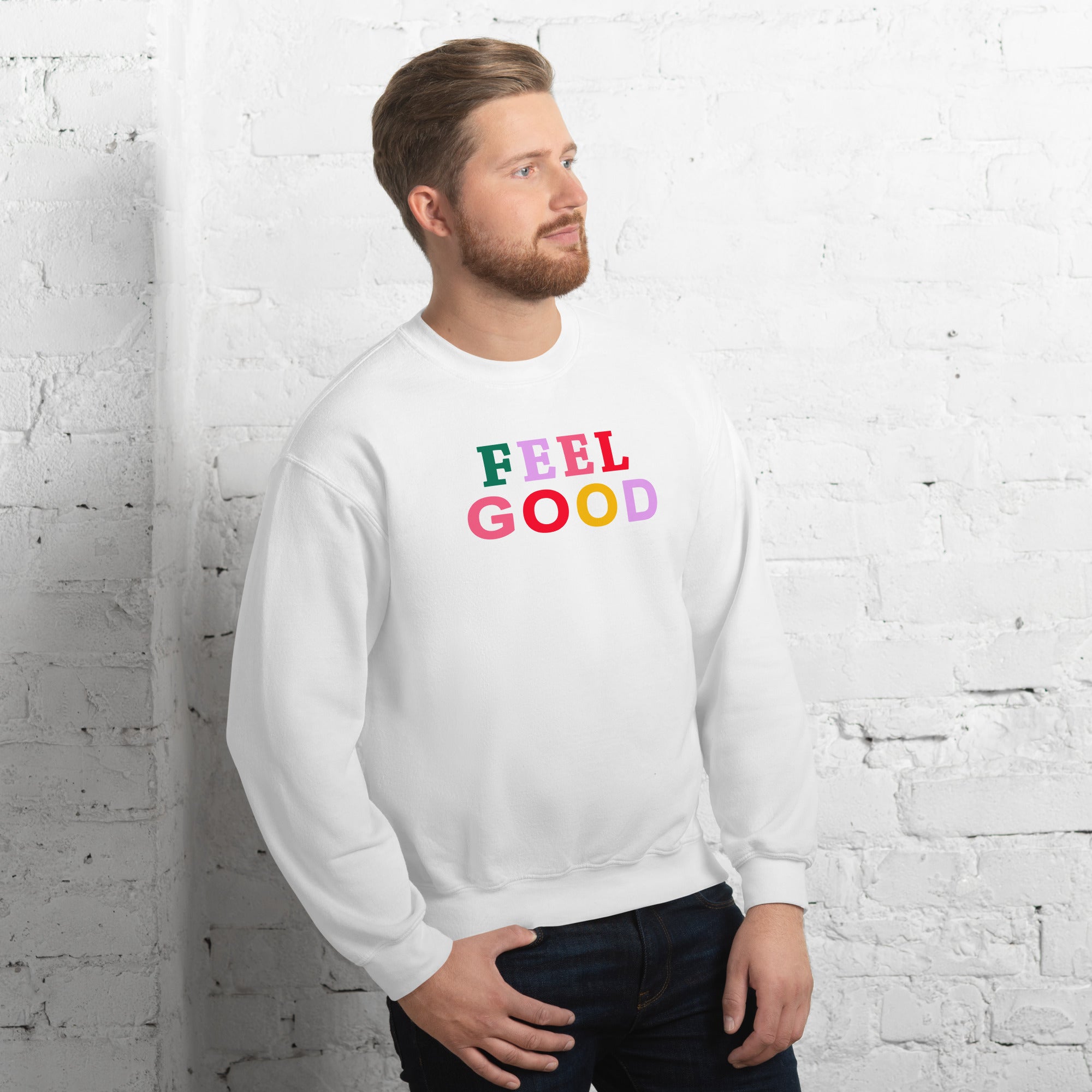 Feel Good Preppy Inspirational Crewneck Sweatshirt