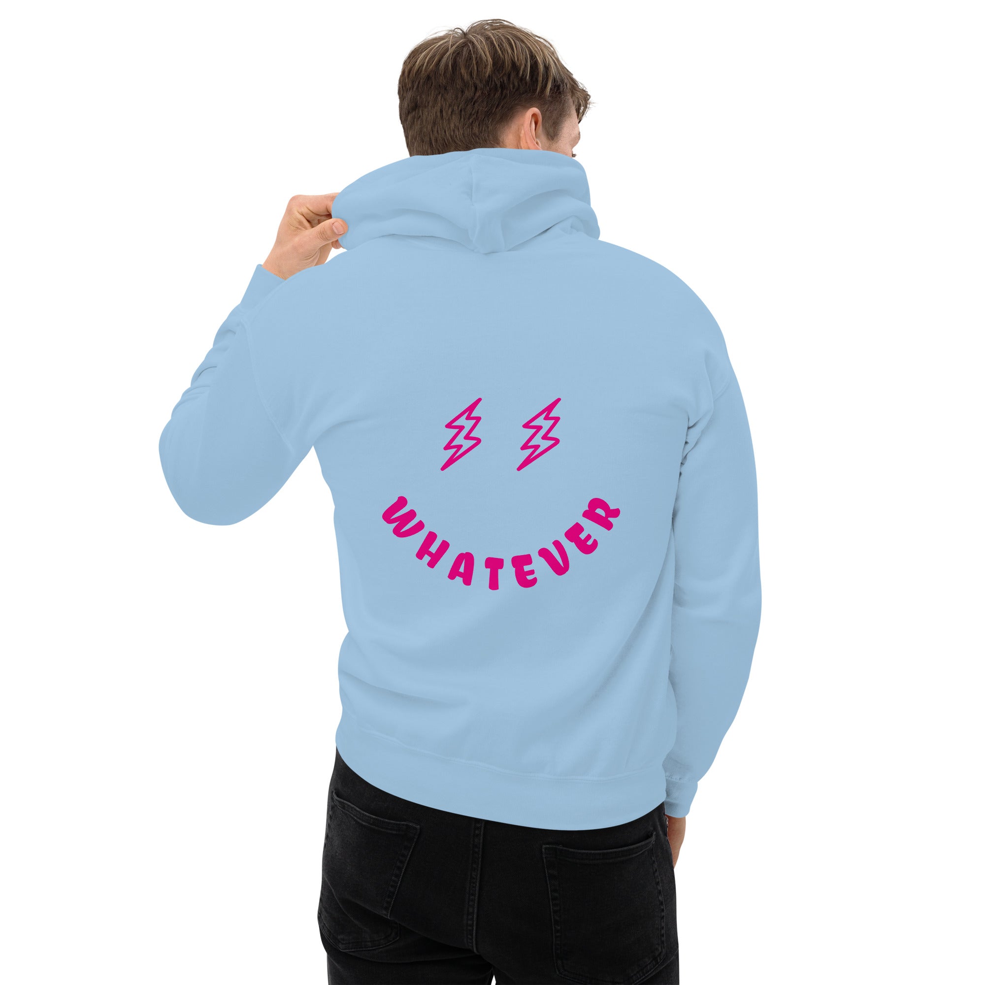 Preppy Bolt Eyes Whatever Smiley Face Aesthetic Hooded Sweatshirt