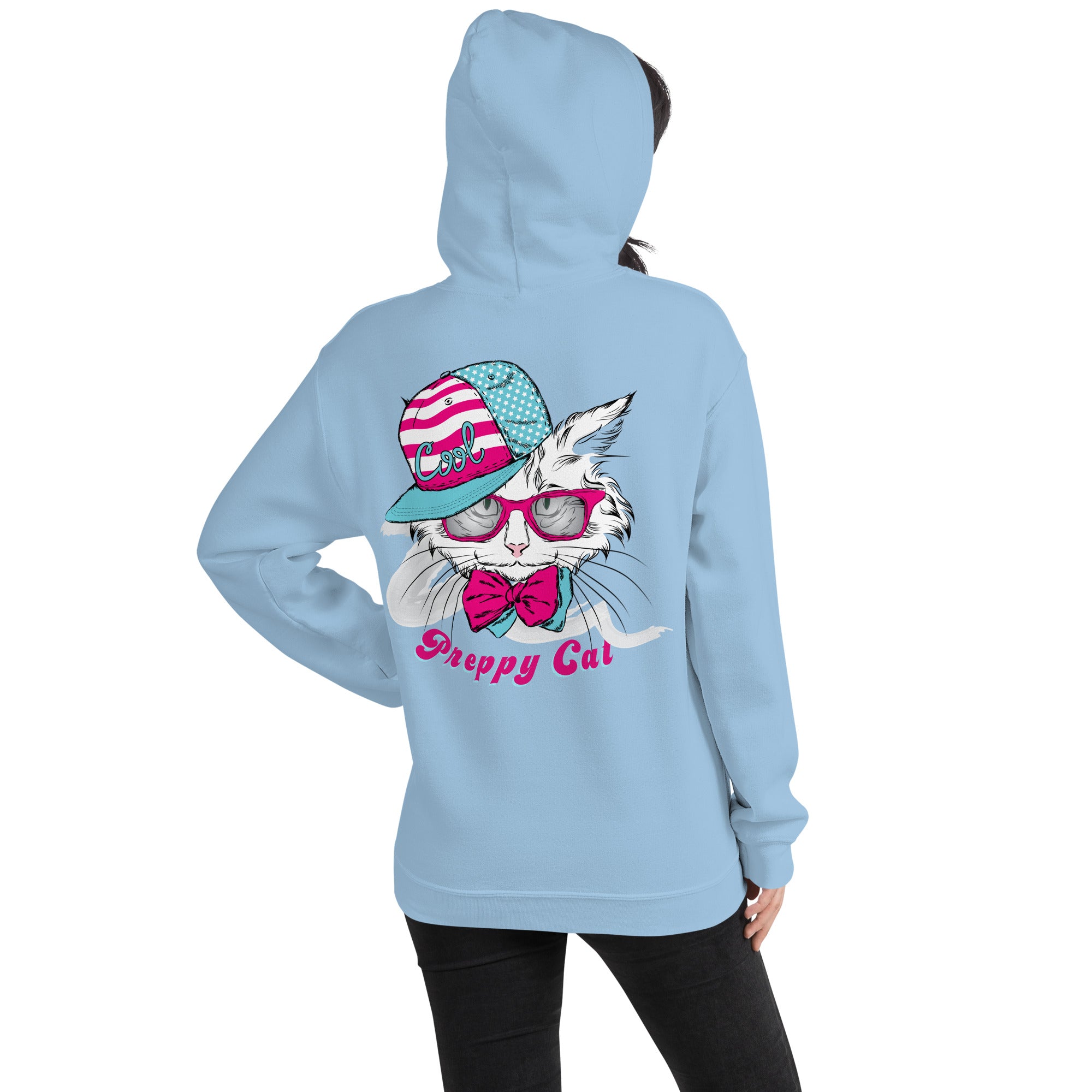 Preppy Cat Aesthetic Unisex Pullover Hoodie Sweatshirt