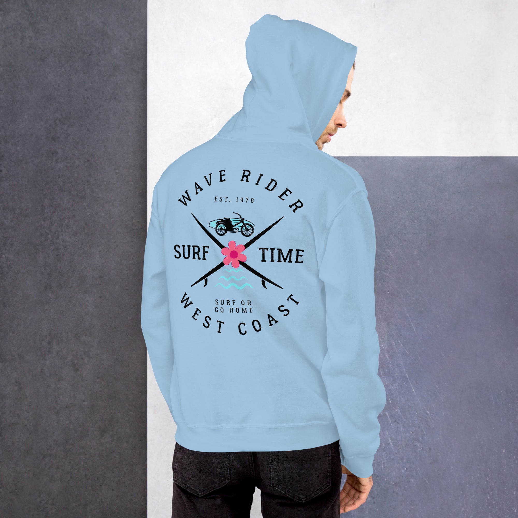 West Coast Surf Or Go Home Preppy Beach Hoodie for Women