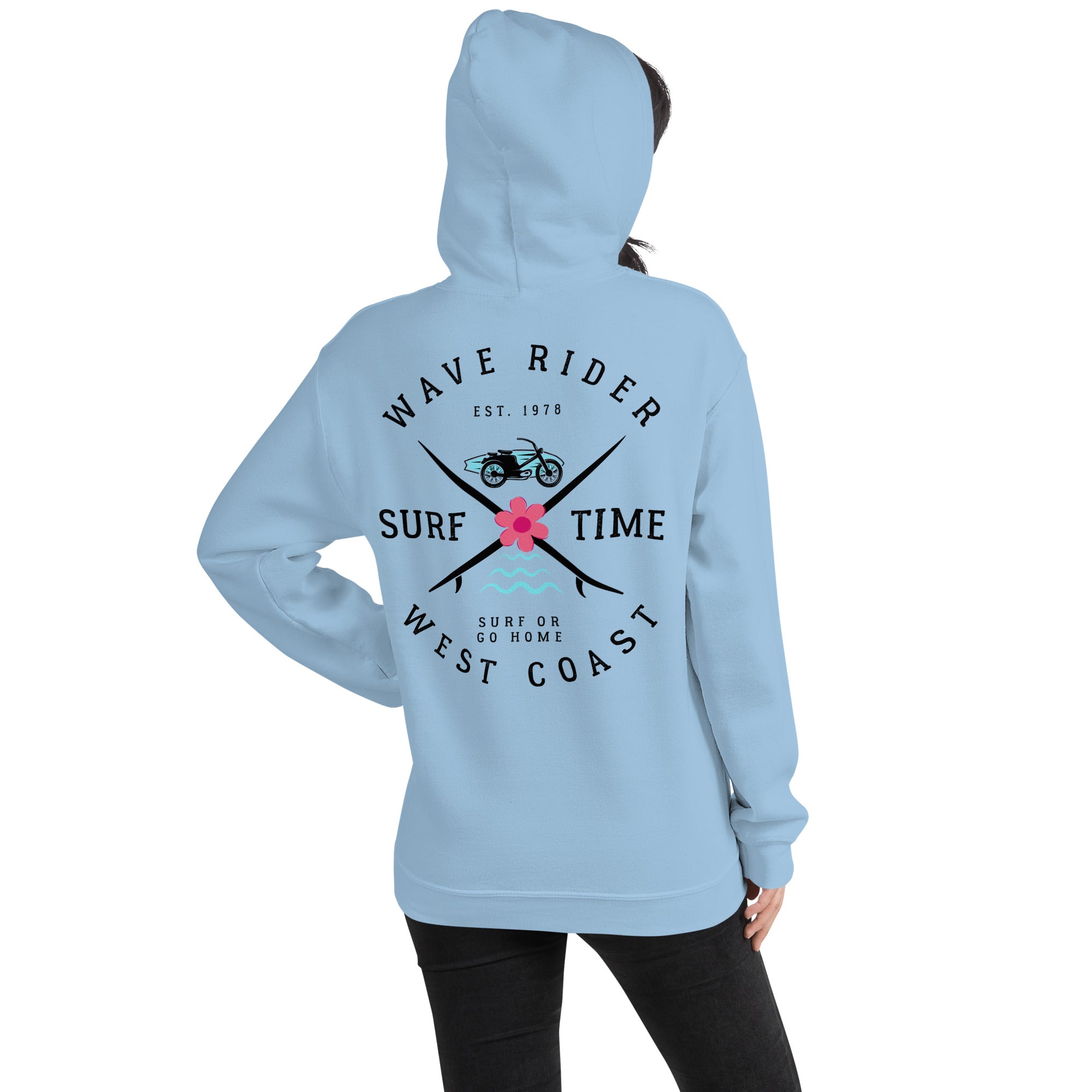 West Coast Surf Or Go Home Preppy Beach Hoodie for Women