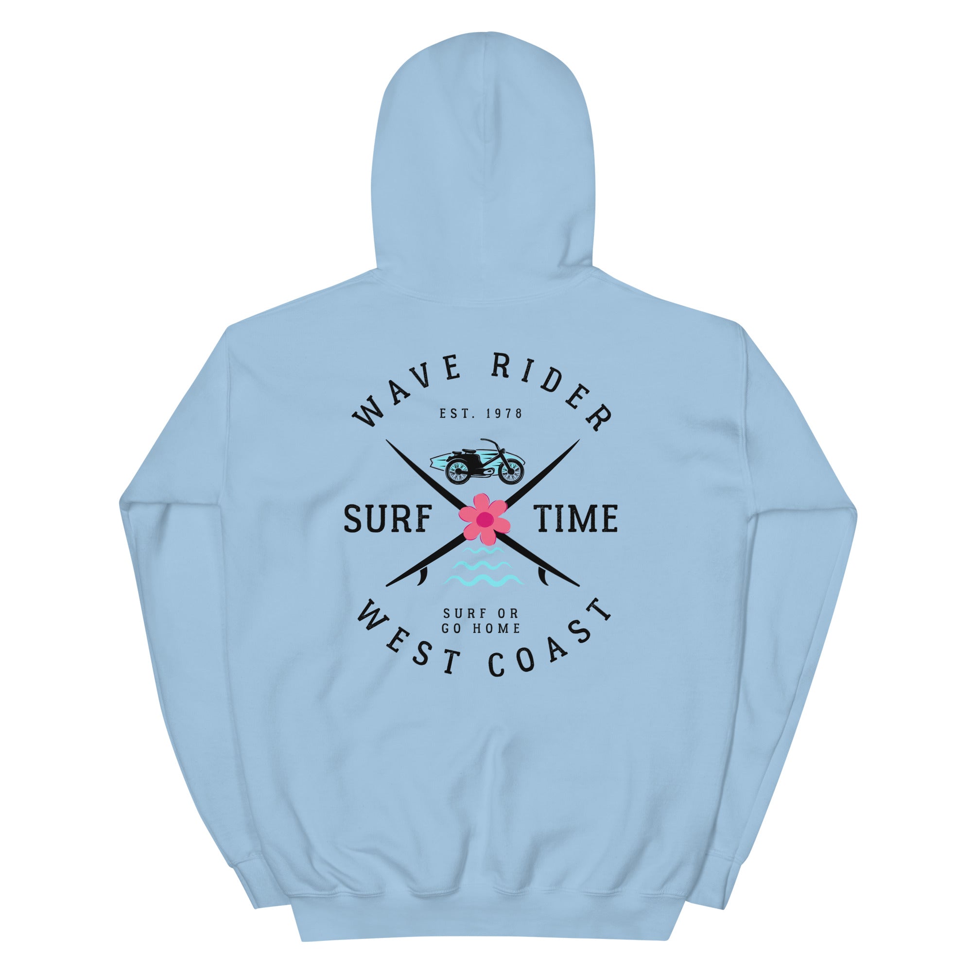 West Coast Surf Or Go Home Preppy Beach Hoodie for Women