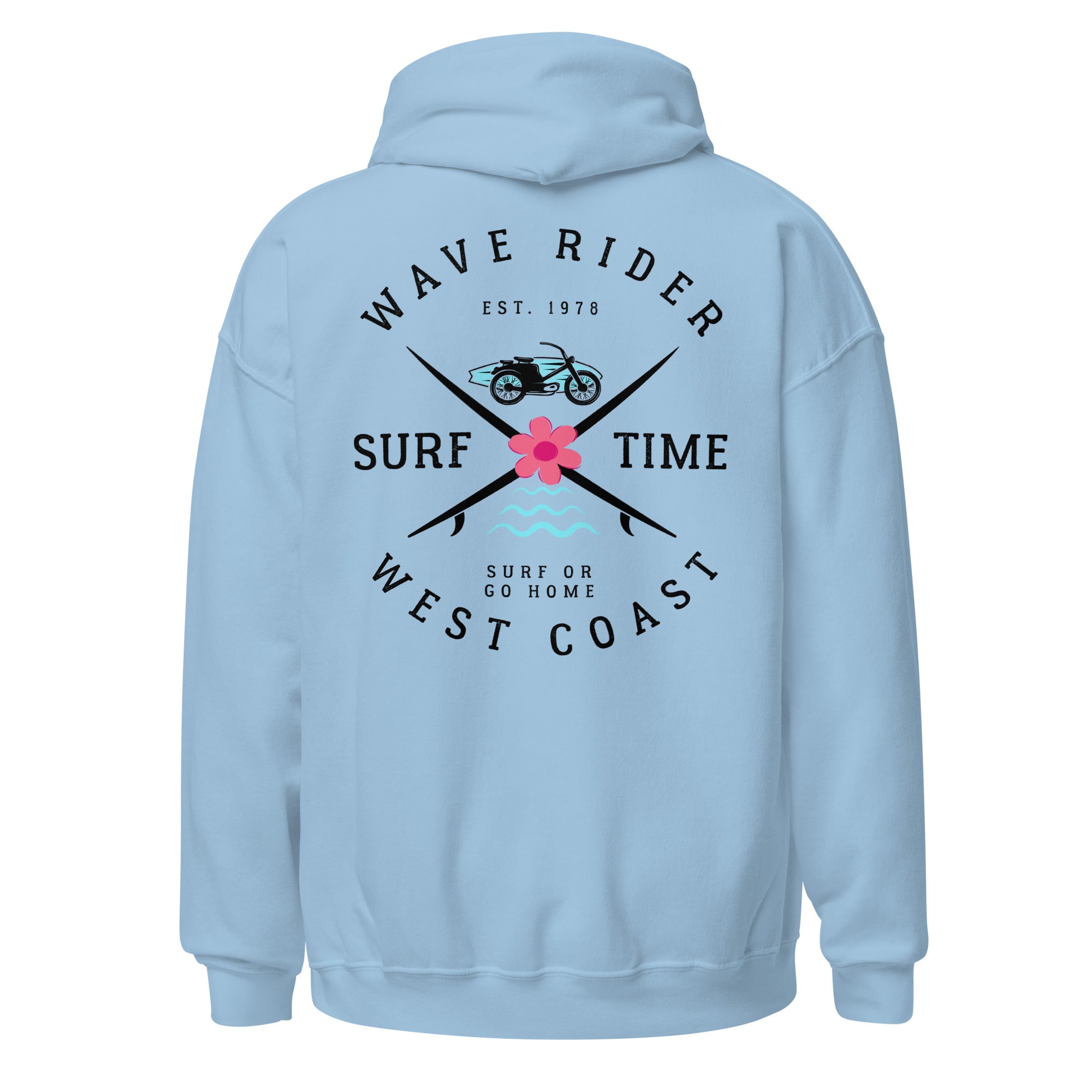 West Coast Surf Or Go Home Preppy Beach Hoodie for Women