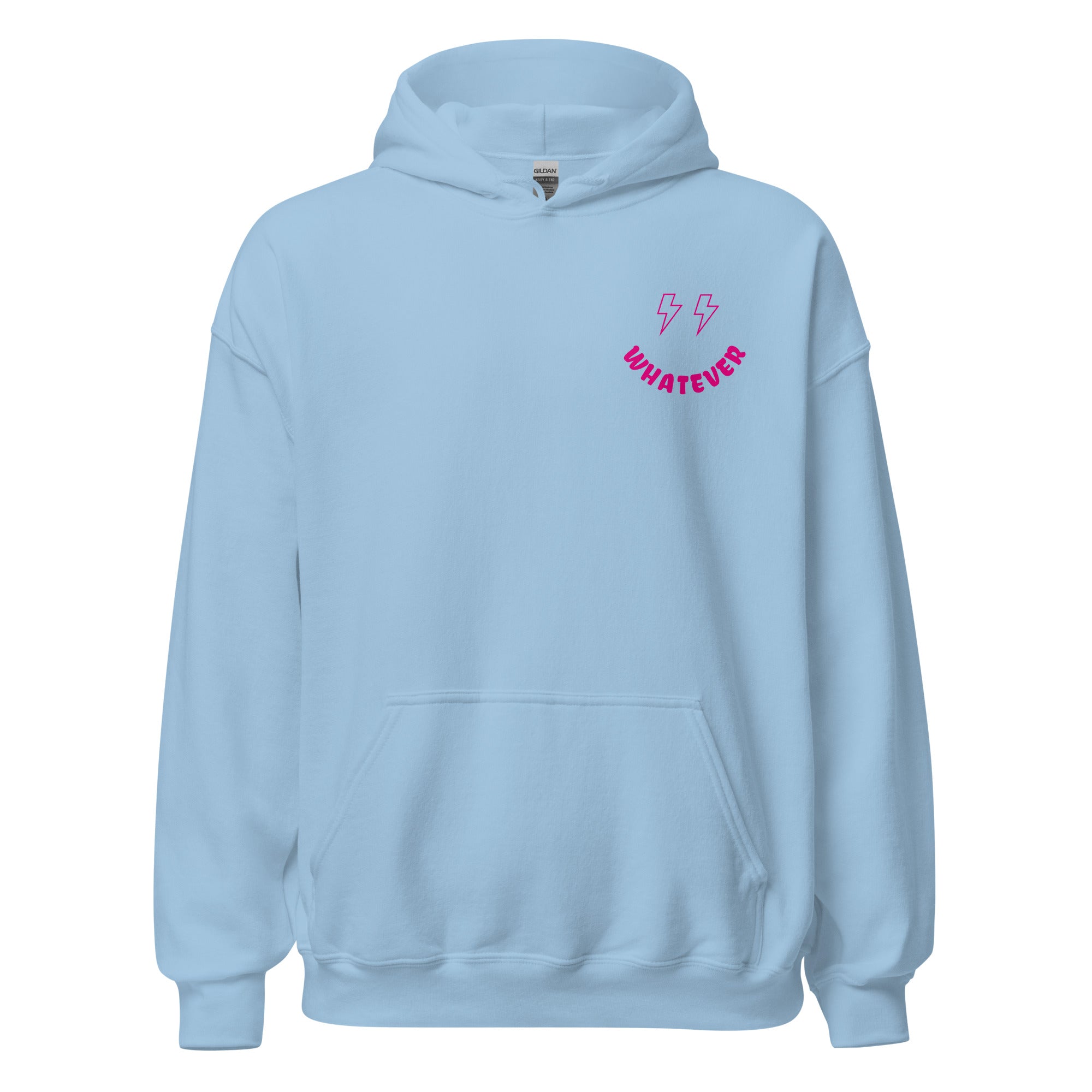 Preppy Bolt Eyes Whatever Smiley Face Aesthetic Hooded Sweatshirt