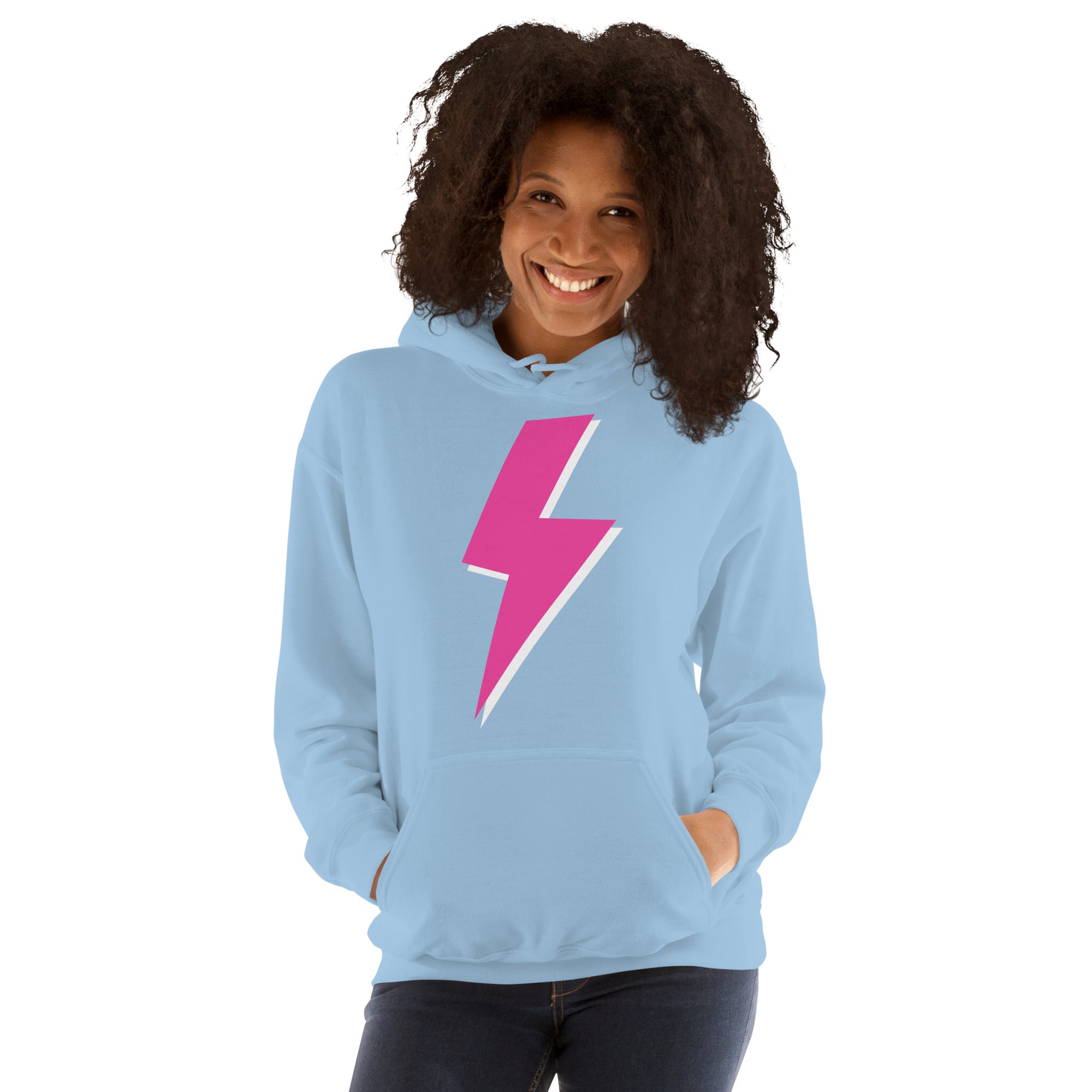Preppy Pink Lightning Bolt Trendy Aesthetic Hoodie