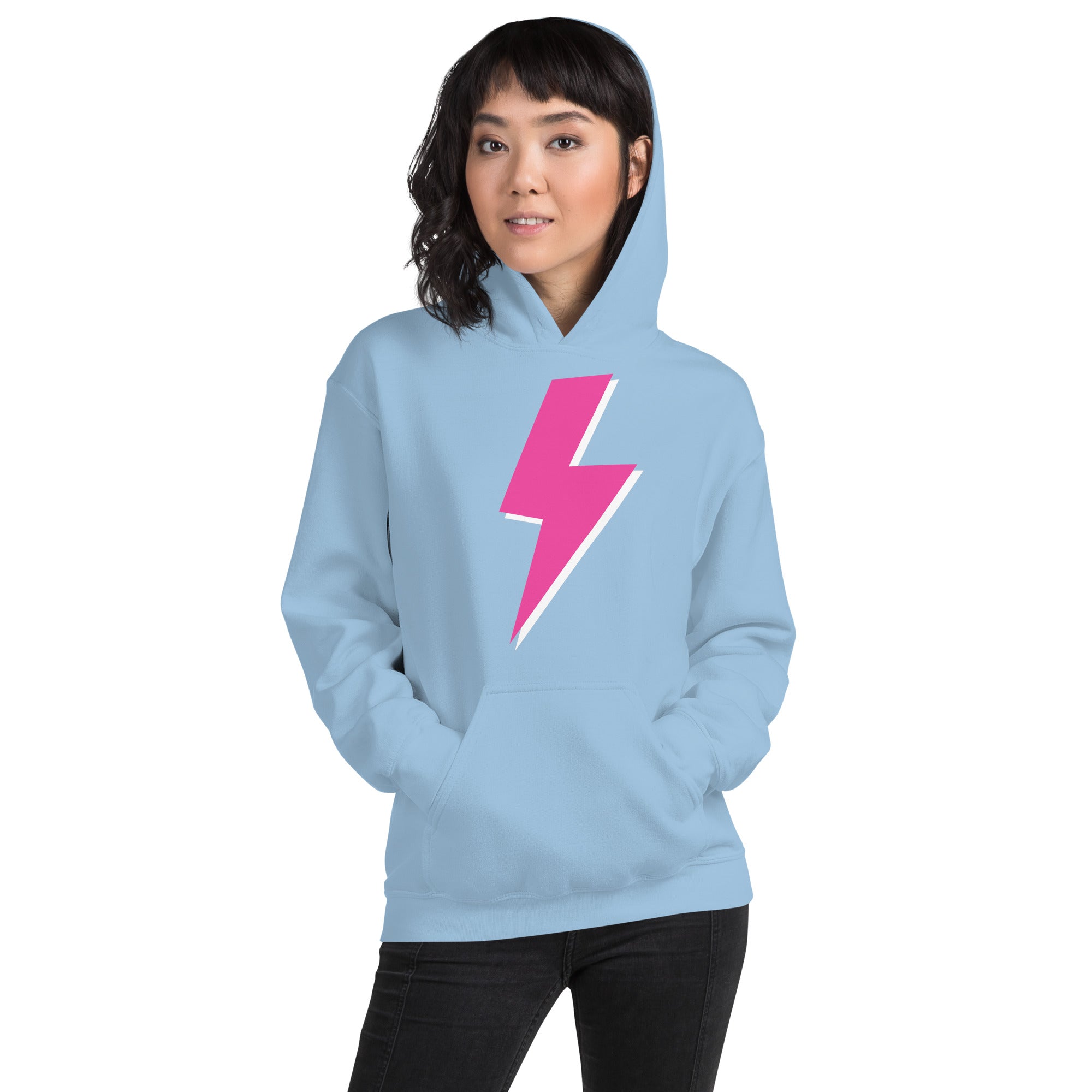 Preppy Pink Lightning Bolt Trendy Aesthetic Hoodie
