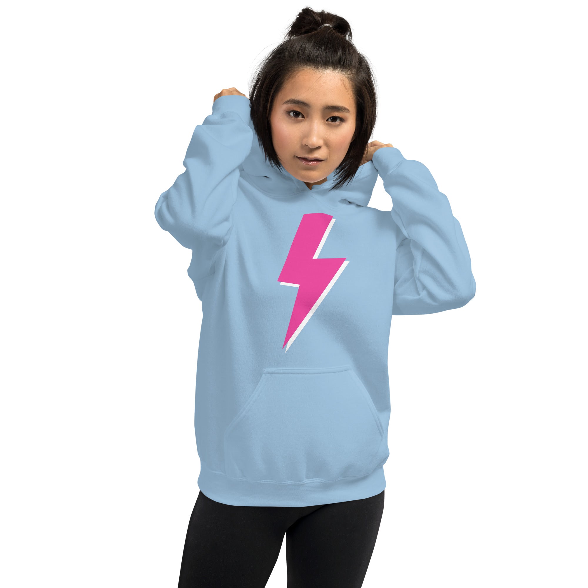 Preppy Pink Lightning Bolt Trendy Aesthetic Hoodie