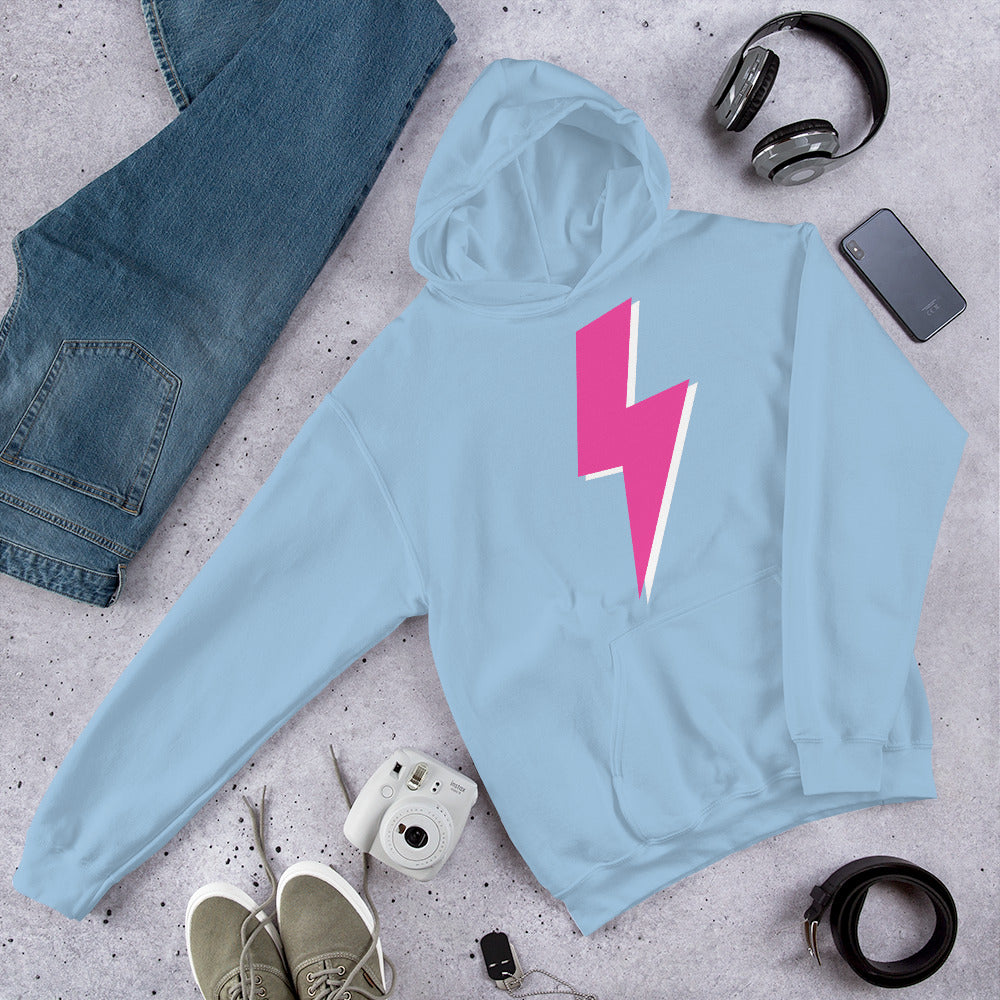 Preppy Pink Lightning Bolt Trendy Aesthetic Hoodie