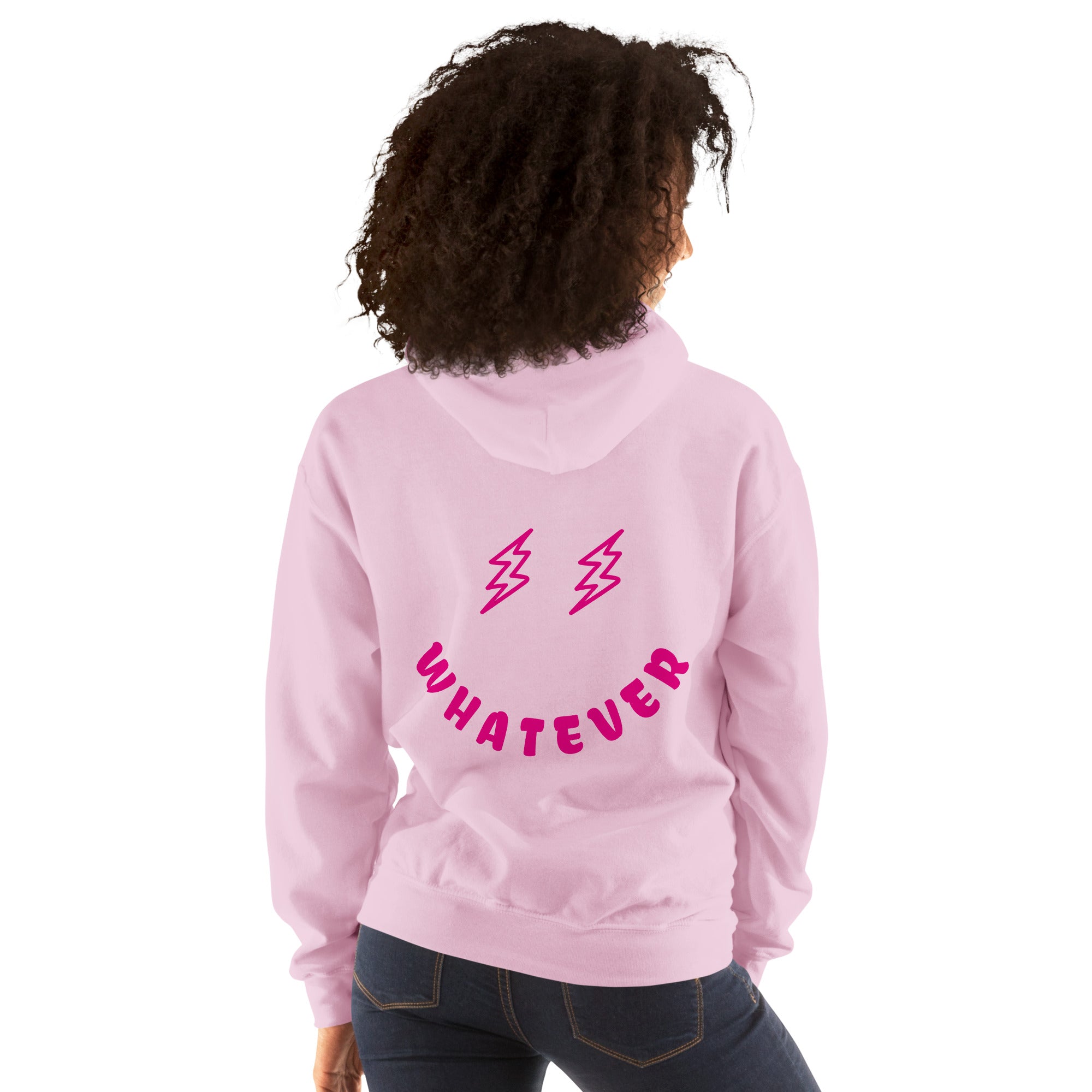 Preppy Bolt Eyes Whatever Smiley Face Aesthetic Hooded Sweatshirt