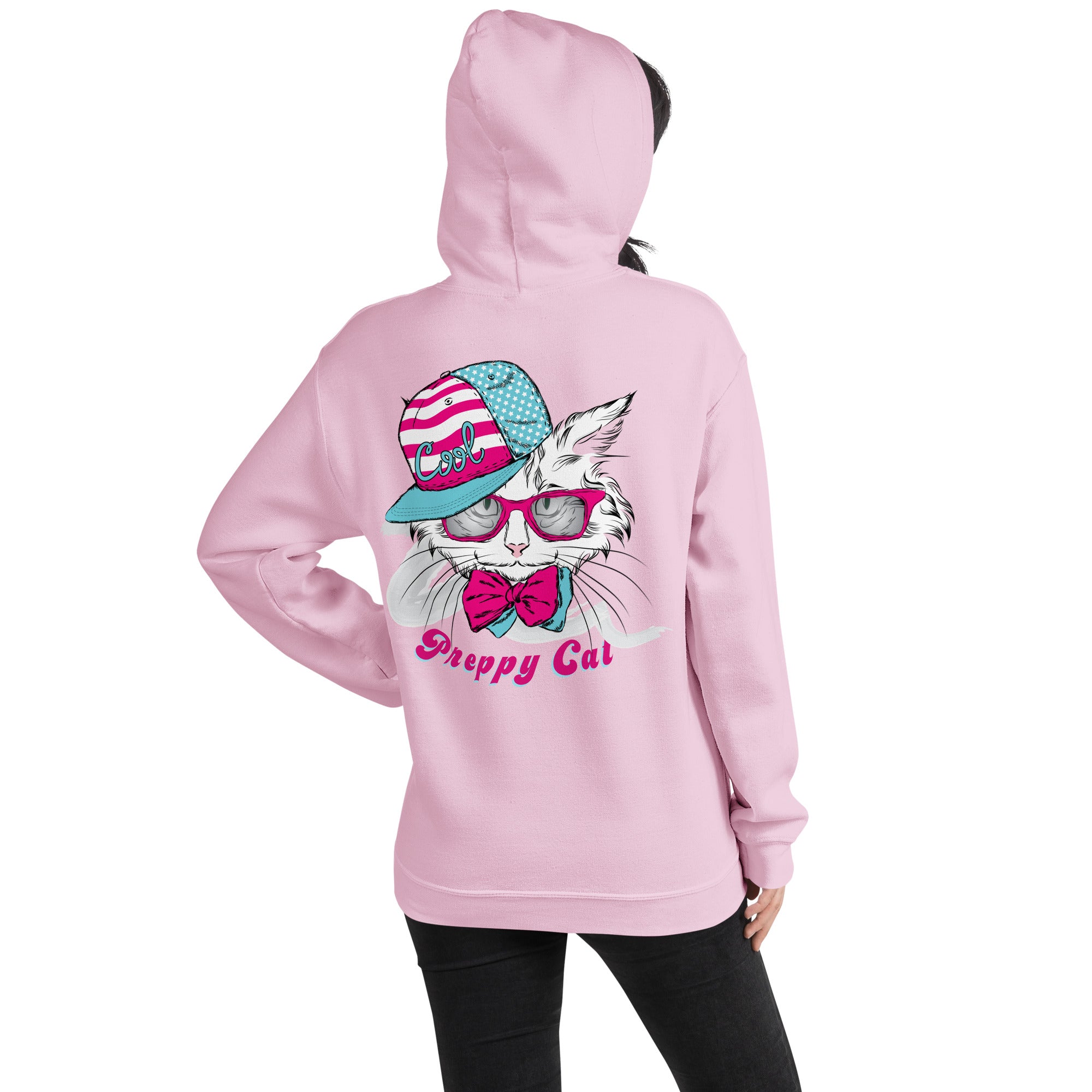 Preppy Cat Aesthetic Unisex Pullover Hoodie Sweatshirt
