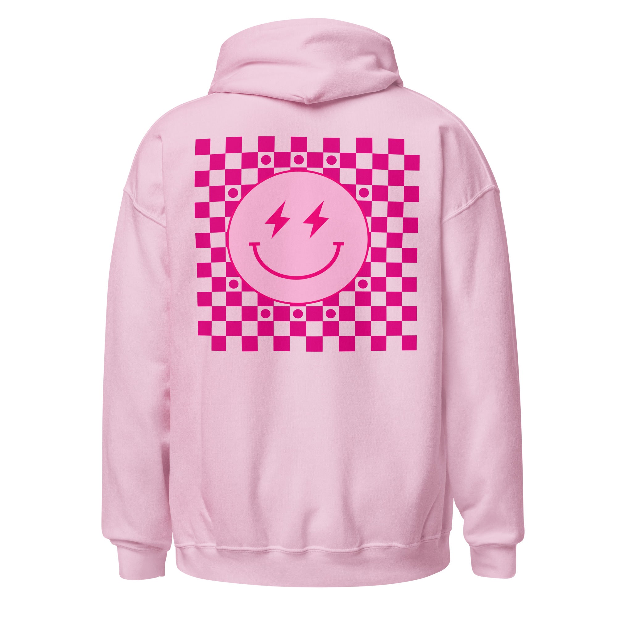 Preppy Aesthetic Checkerboard Smiley Lightning Bolt Hoodie