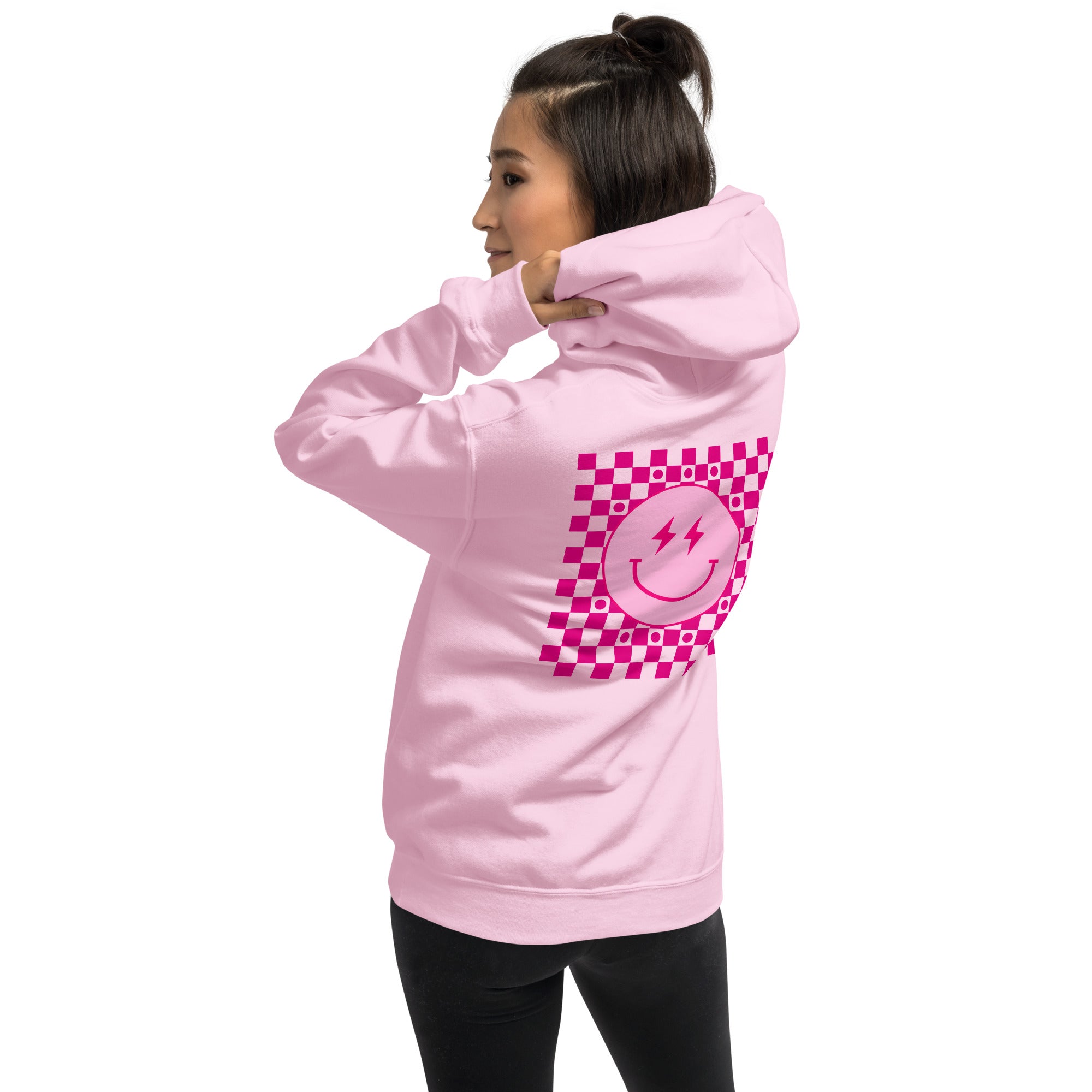 Preppy Aesthetic Checkerboard Smiley Lightning Bolt Hoodie