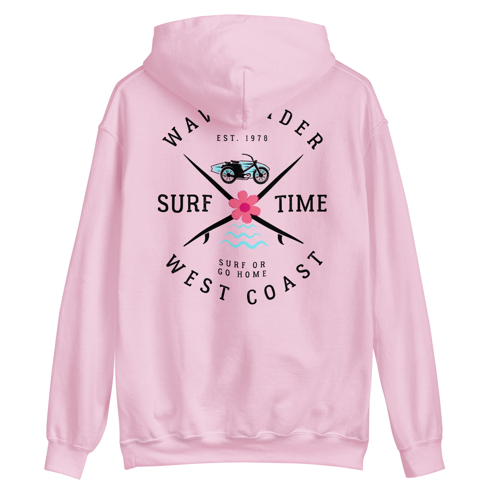 West Coast Surf Or Go Home Preppy Beach Hoodie for Women
