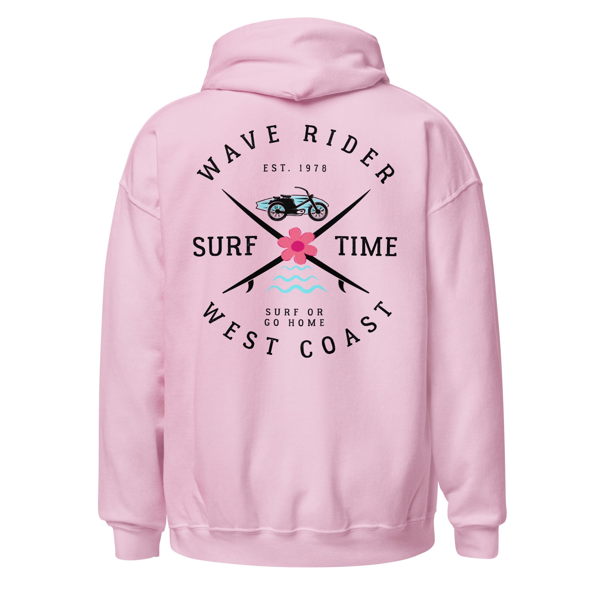 West Coast Surf Or Go Home Preppy Beach Hoodie for Women