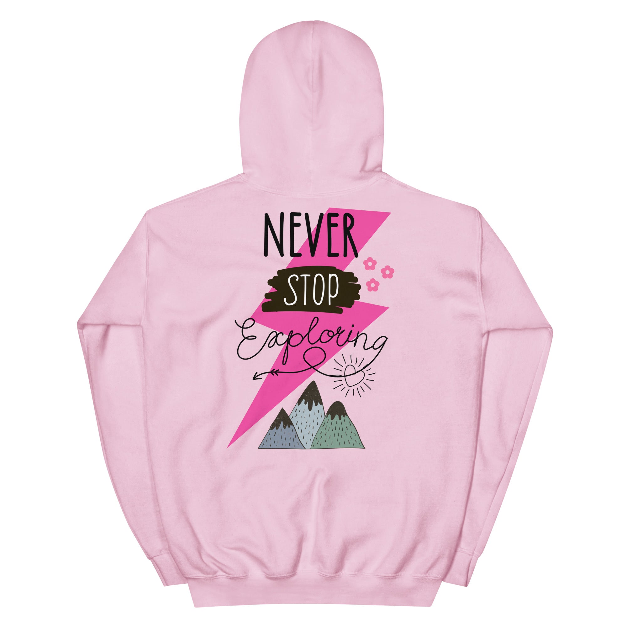 Preppy Never Stop Exploring Mountains Hoodie for Women