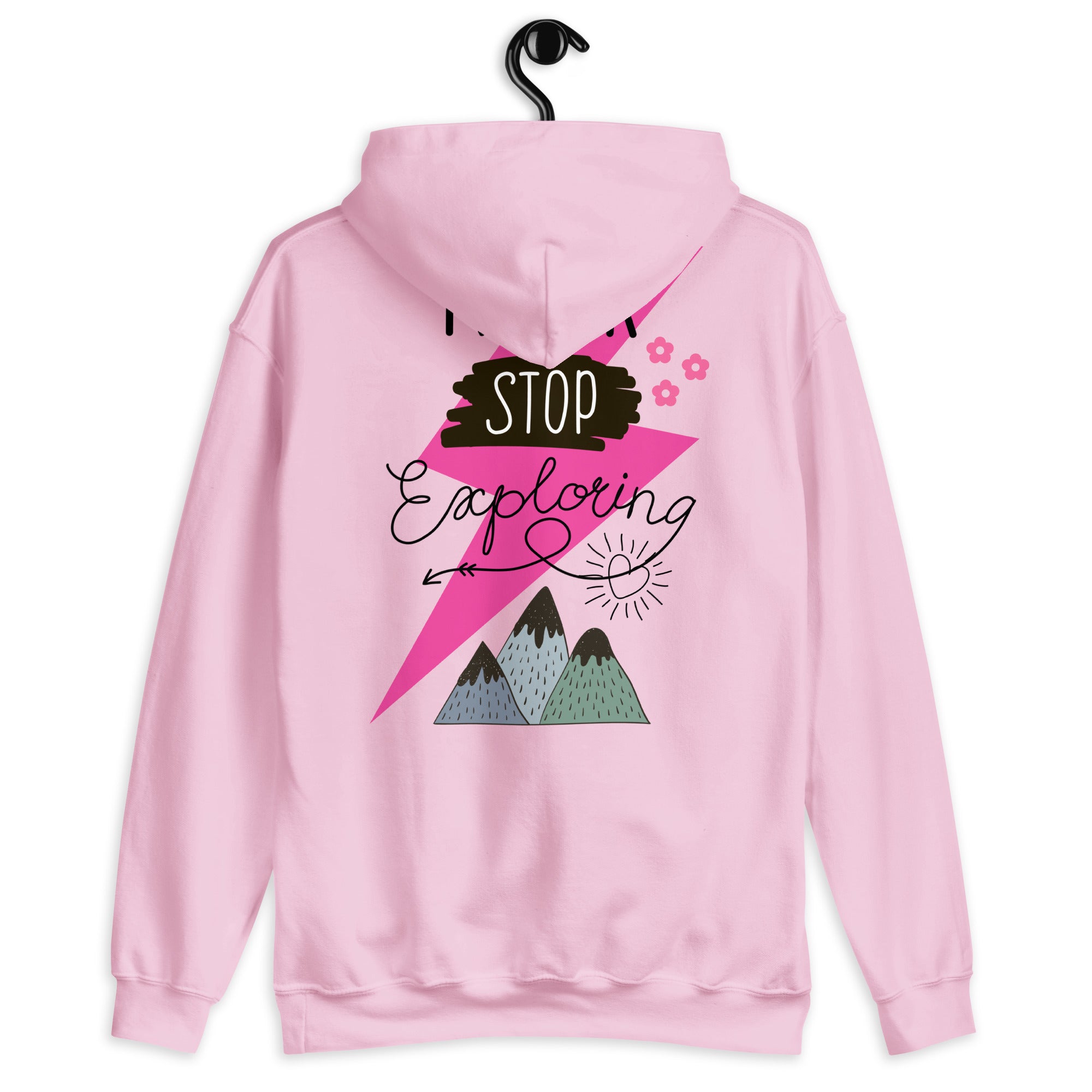 Preppy Never Stop Exploring Mountains Hoodie for Women