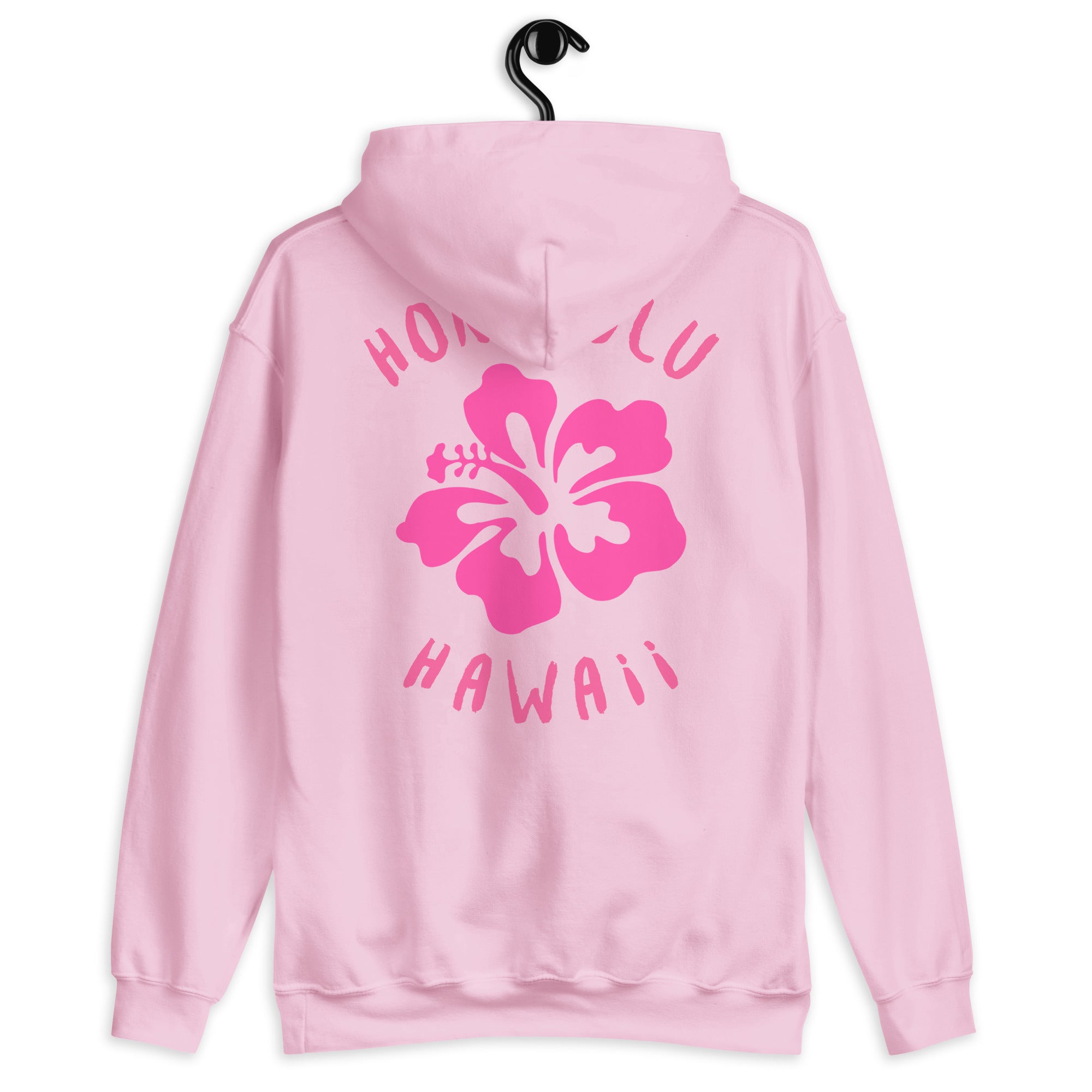 Preppy Honolulu Hawaii Pink Hibiscus Beach Hoodie for Women