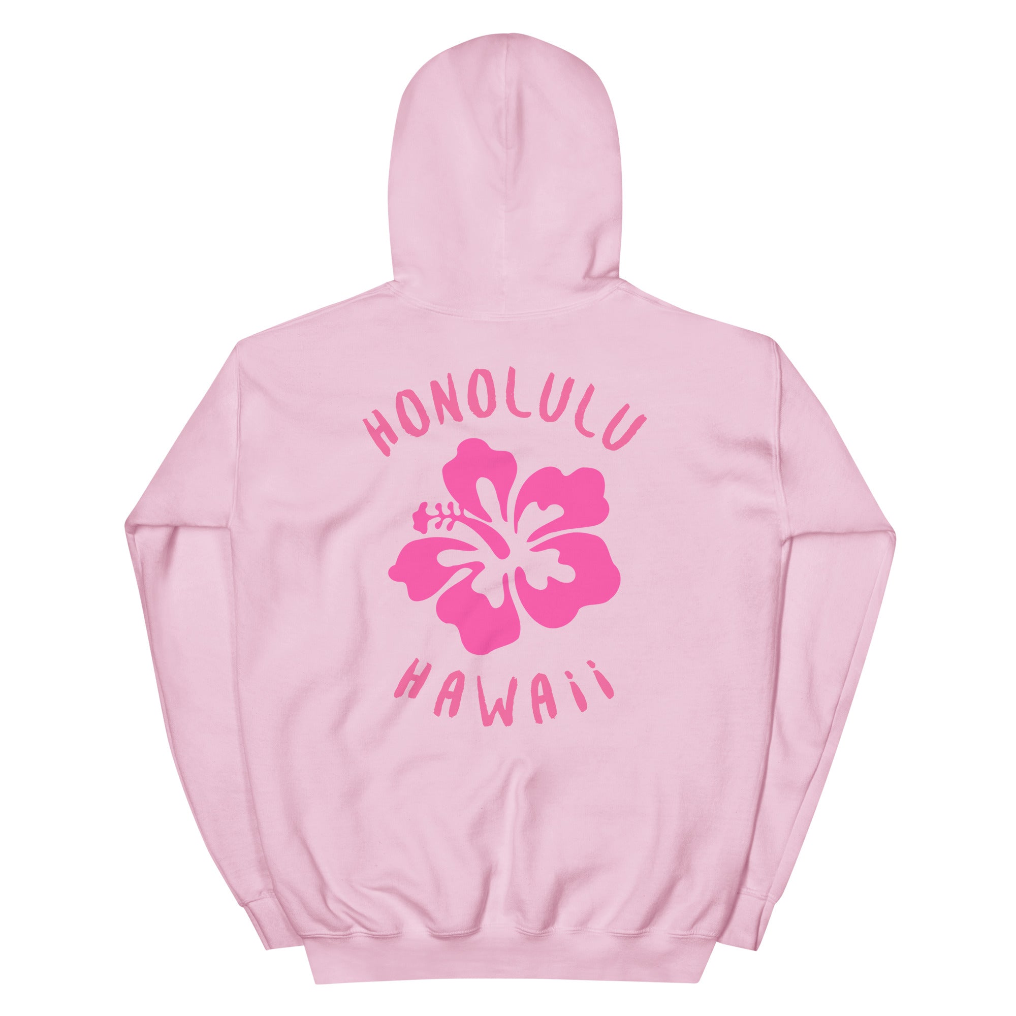 Preppy Honolulu Hawaii Pink Hibiscus Beach Hoodie for Women