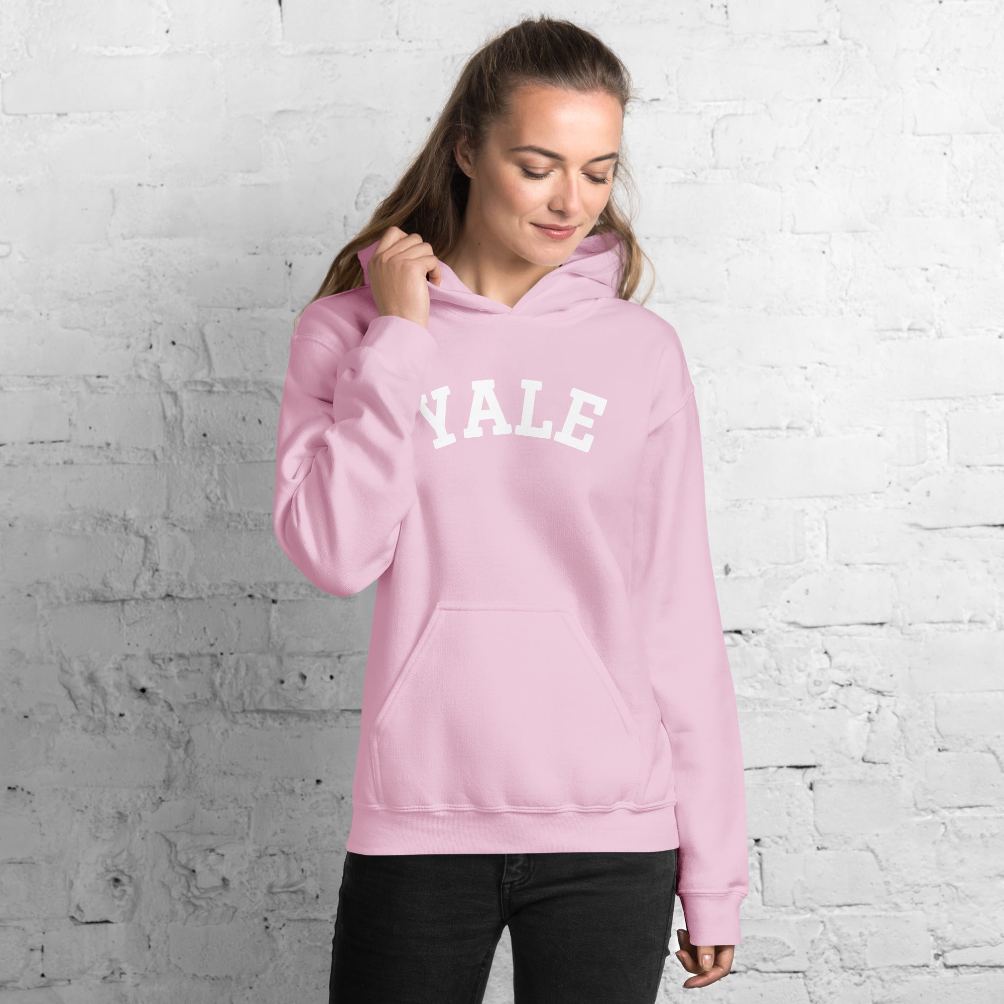 Preppy Pink Yale Aesthetic Hoodie for Women