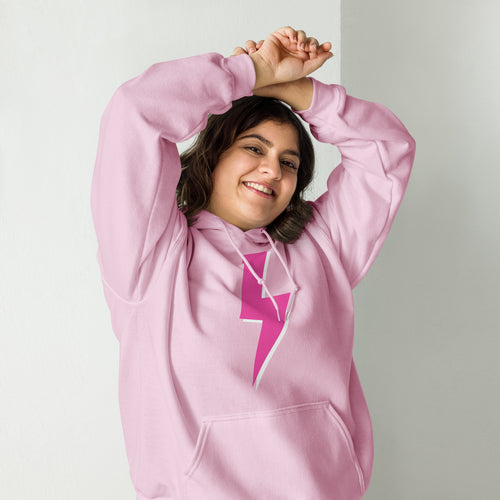 Preppy Pink Lightning Bolt Trendy Aesthetic Hoodie