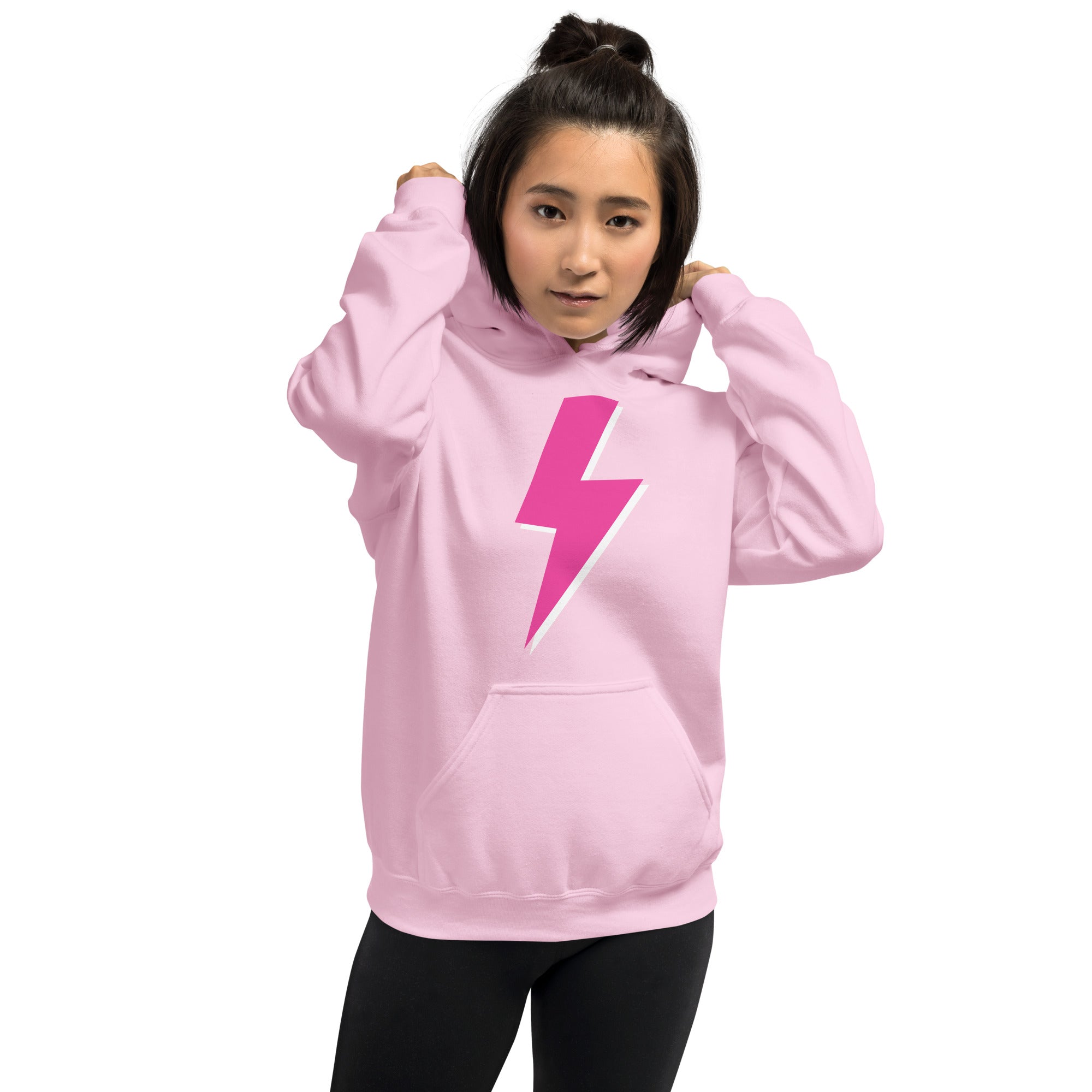 Preppy Pink Lightning Bolt Trendy Aesthetic Hoodie