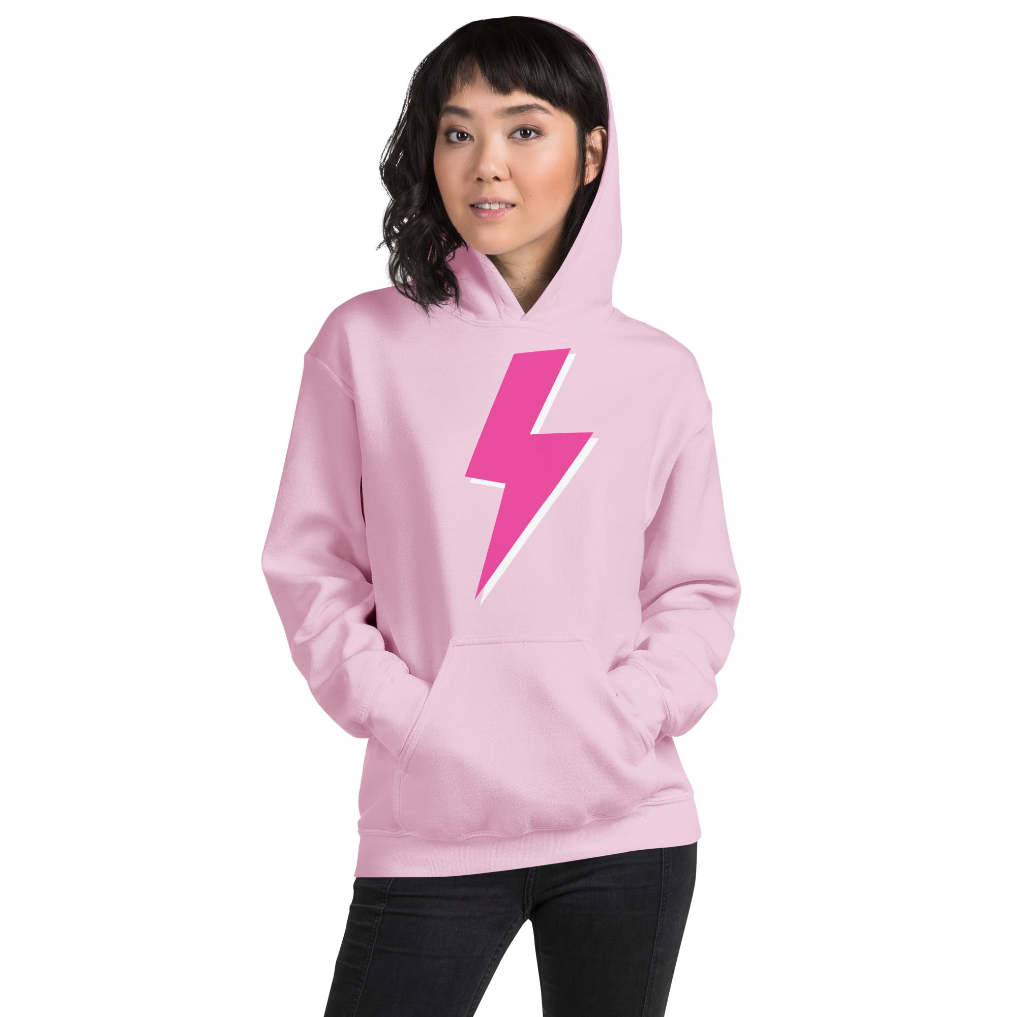Preppy Pink Lightning Bolt Trendy Aesthetic Hoodie