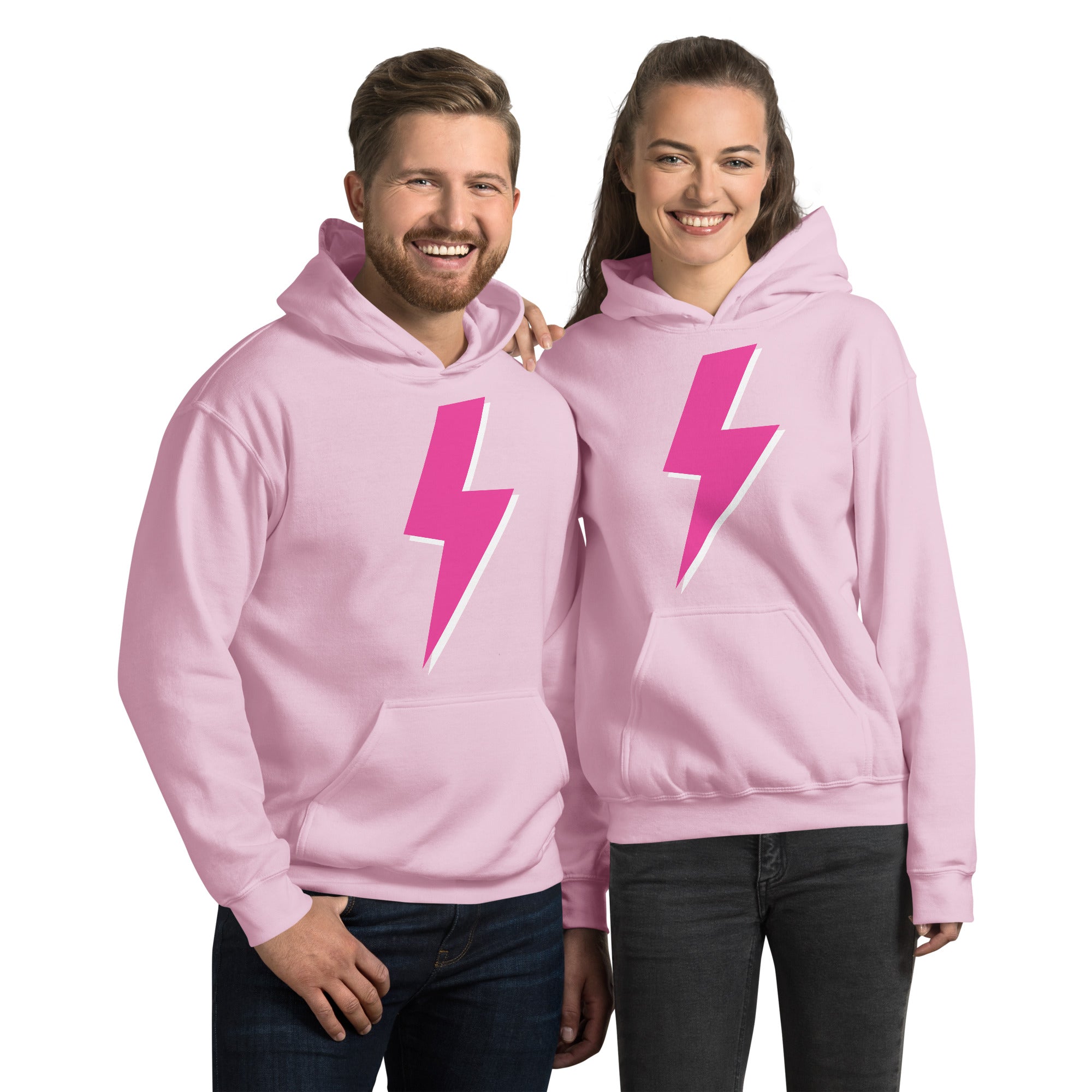 Preppy Pink Lightning Bolt Trendy Aesthetic Hoodie
