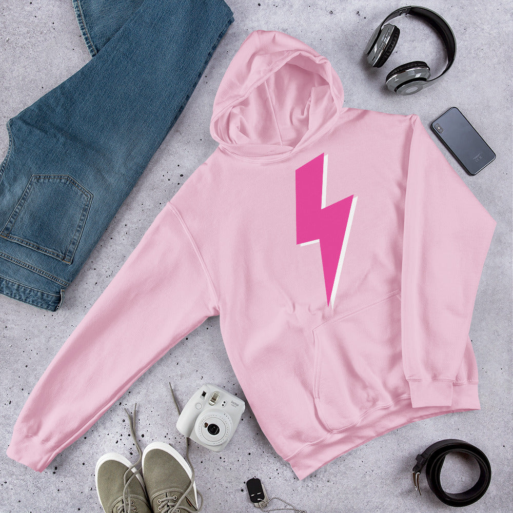 Preppy Pink Lightning Bolt Trendy Aesthetic Hoodie