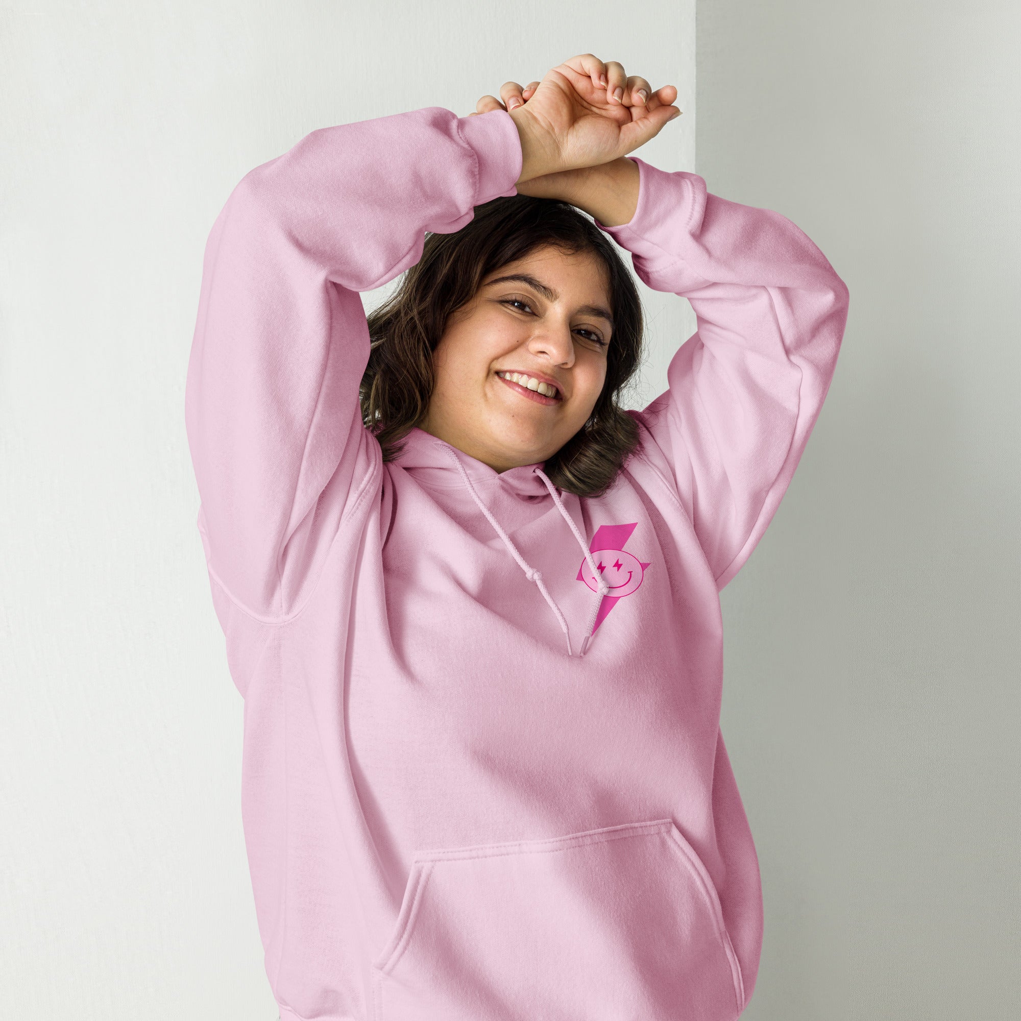 Preppy Aesthetic Checkerboard Smiley Lightning Bolt Hoodie
