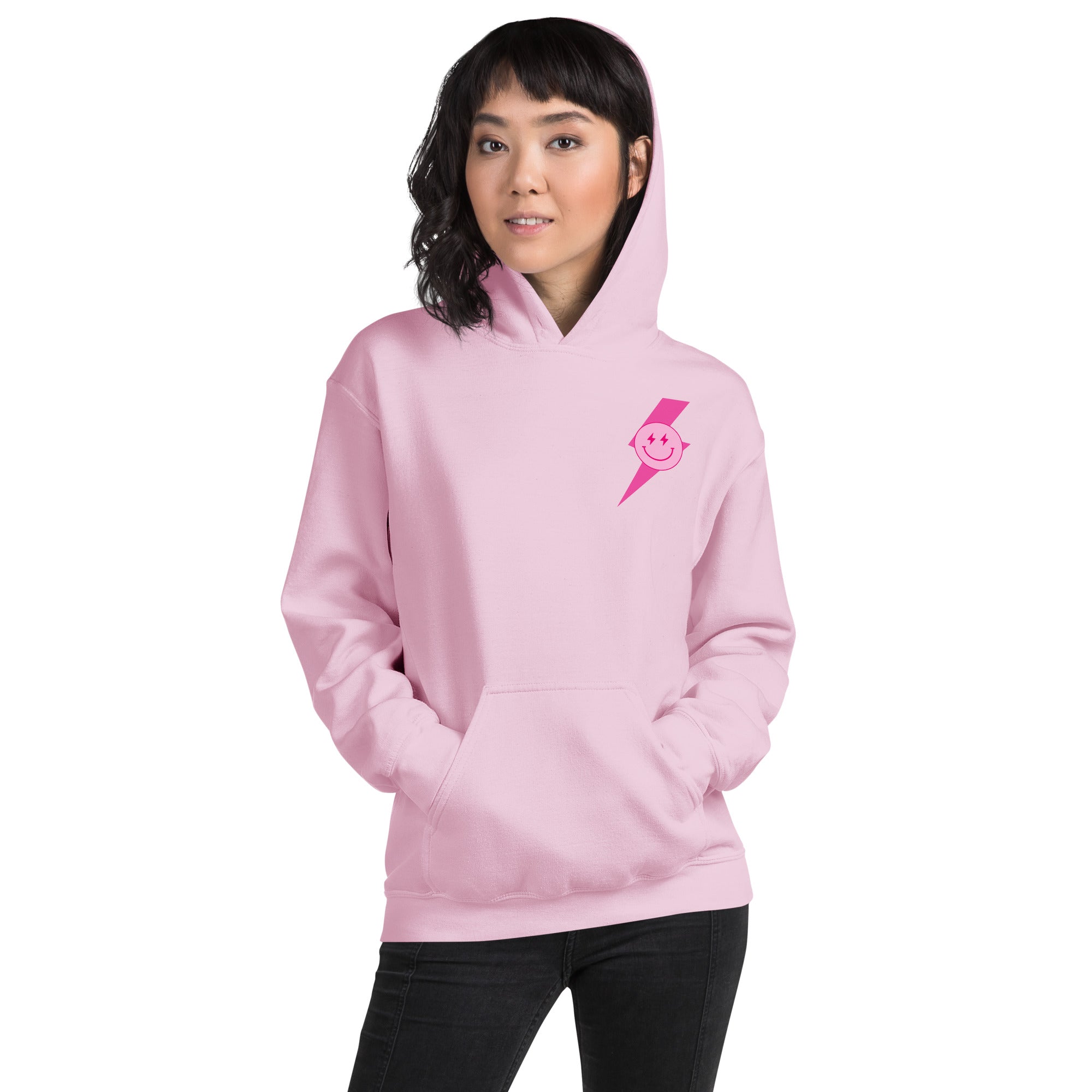 Preppy Aesthetic Checkerboard Smiley Lightning Bolt Hoodie