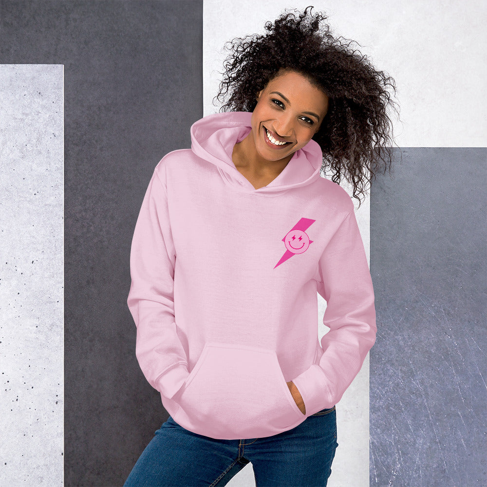 Preppy Aesthetic Checkerboard Smiley Lightning Bolt Hoodie