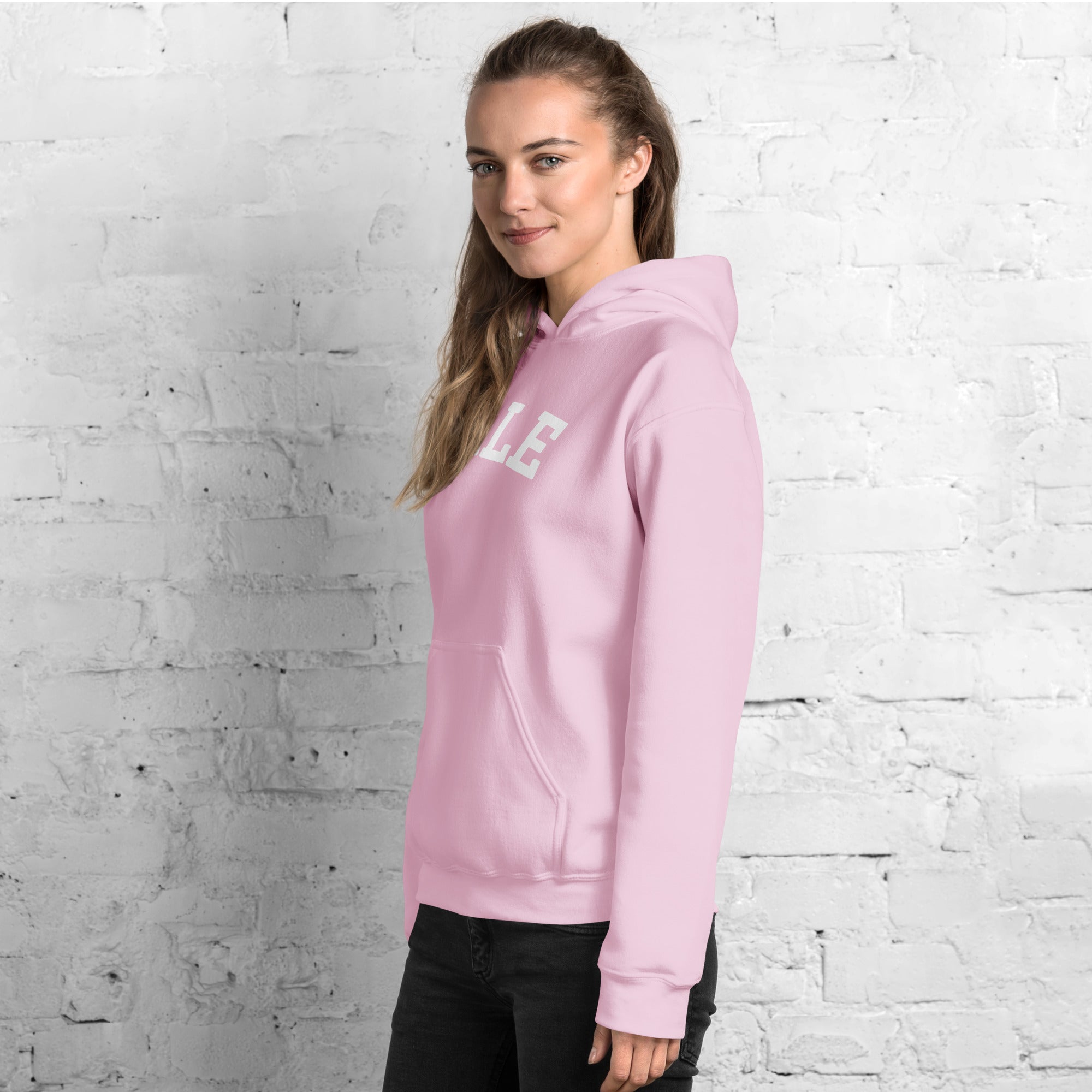 Preppy Pink Yale Aesthetic Hoodie for Women