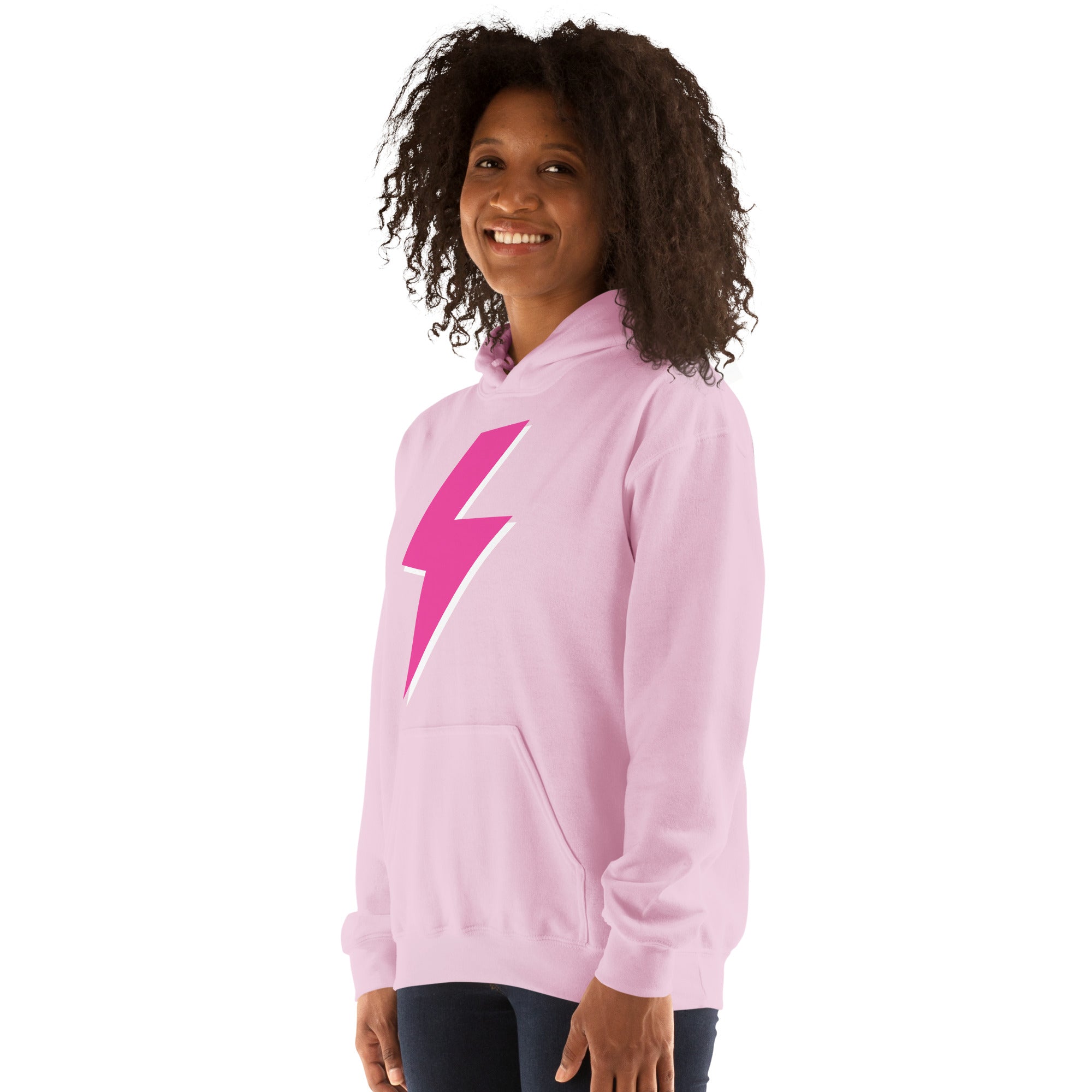 Preppy Pink Lightning Bolt Trendy Aesthetic Hoodie
