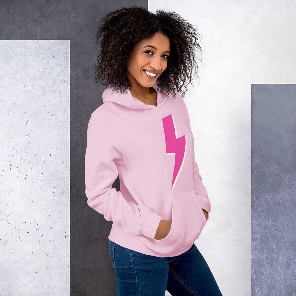 Preppy Pink Lightning Bolt Trendy Aesthetic Hoodie
