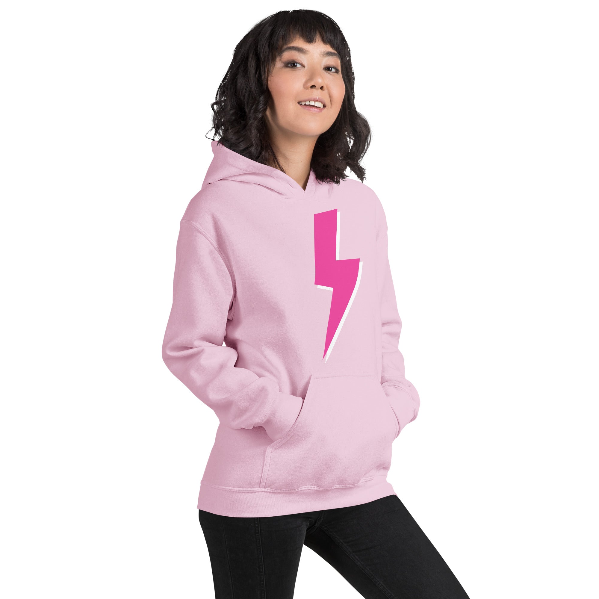 Preppy Pink Lightning Bolt Trendy Aesthetic Hoodie