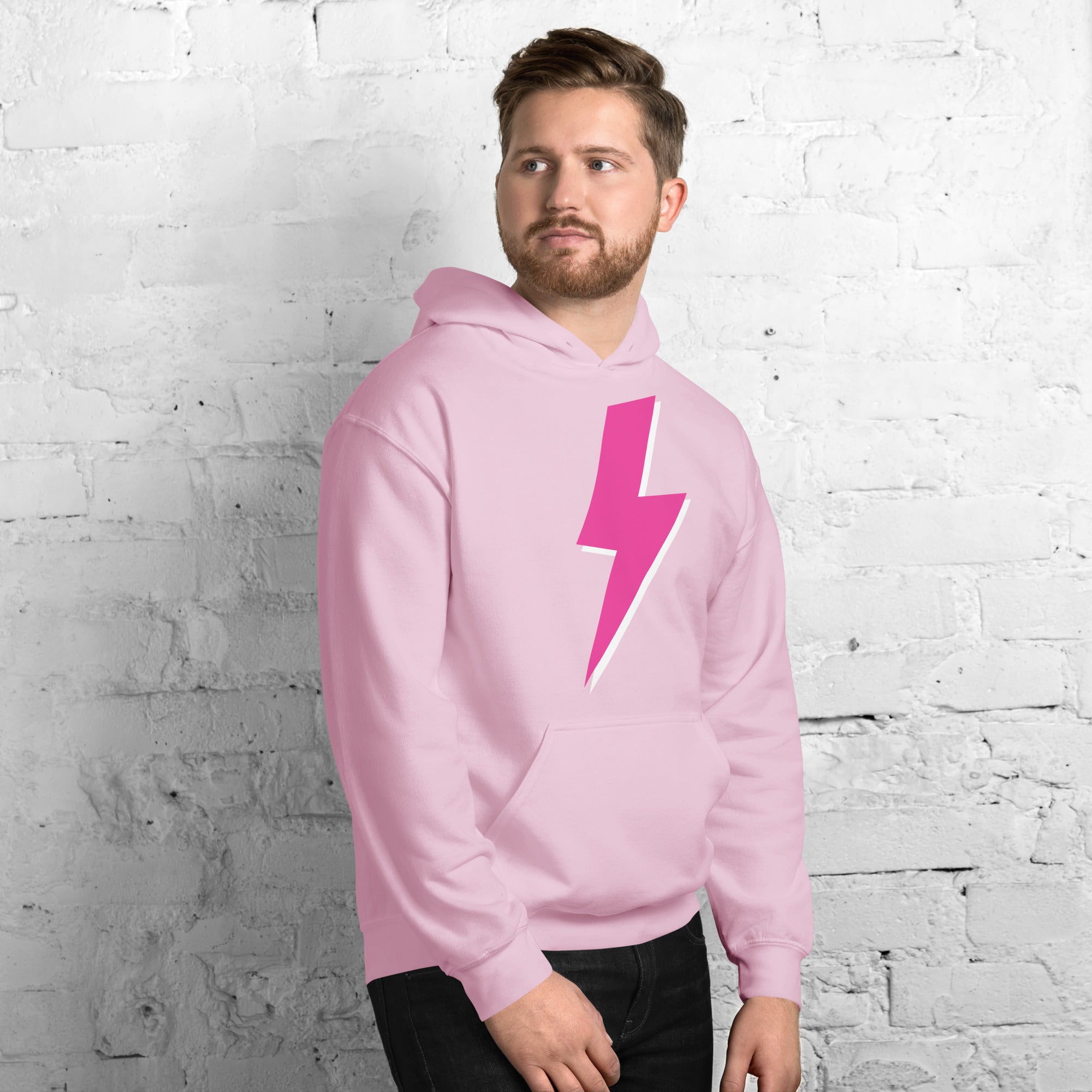 Preppy Pink Lightning Bolt Trendy Aesthetic Hoodie