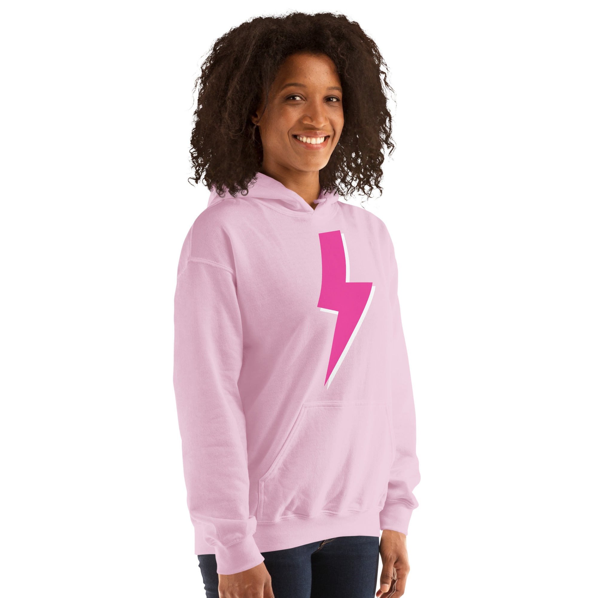 Preppy Pink Lightning Bolt Trendy Aesthetic Hoodie