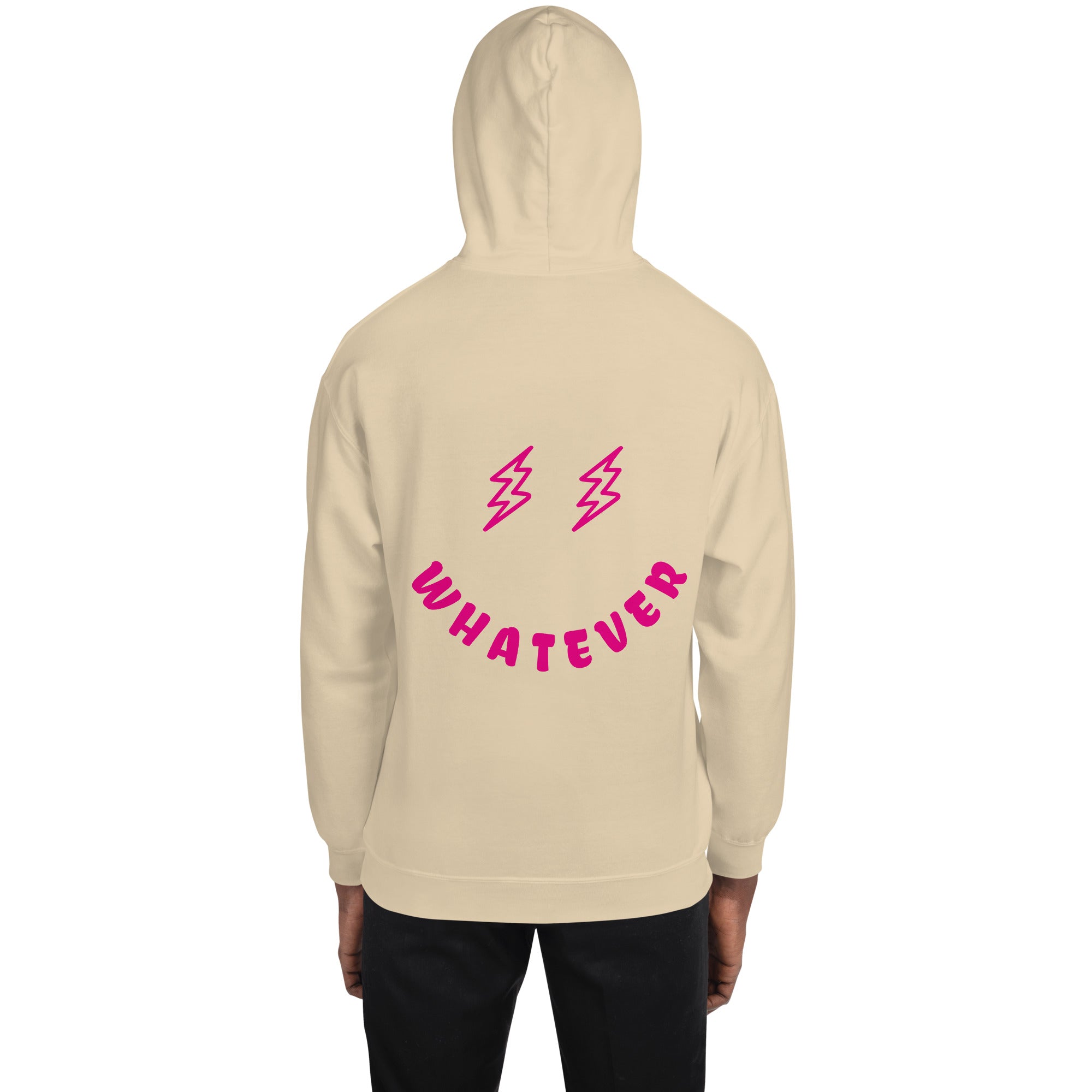 Preppy Bolt Eyes Whatever Smiley Face Aesthetic Hooded Sweatshirt
