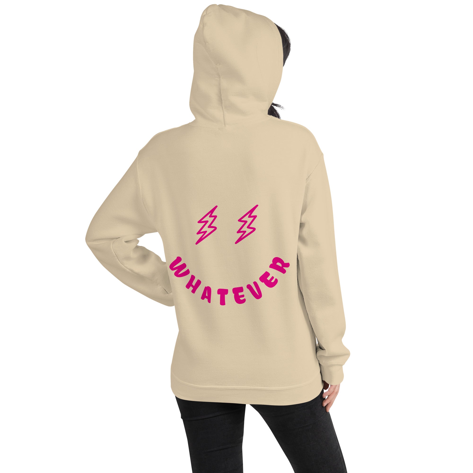 Preppy Bolt Eyes Whatever Smiley Face Aesthetic Hooded Sweatshirt