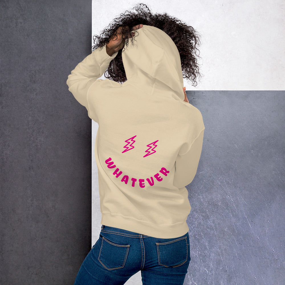 Preppy Bolt Eyes Whatever Smiley Face Aesthetic Hooded Sweatshirt