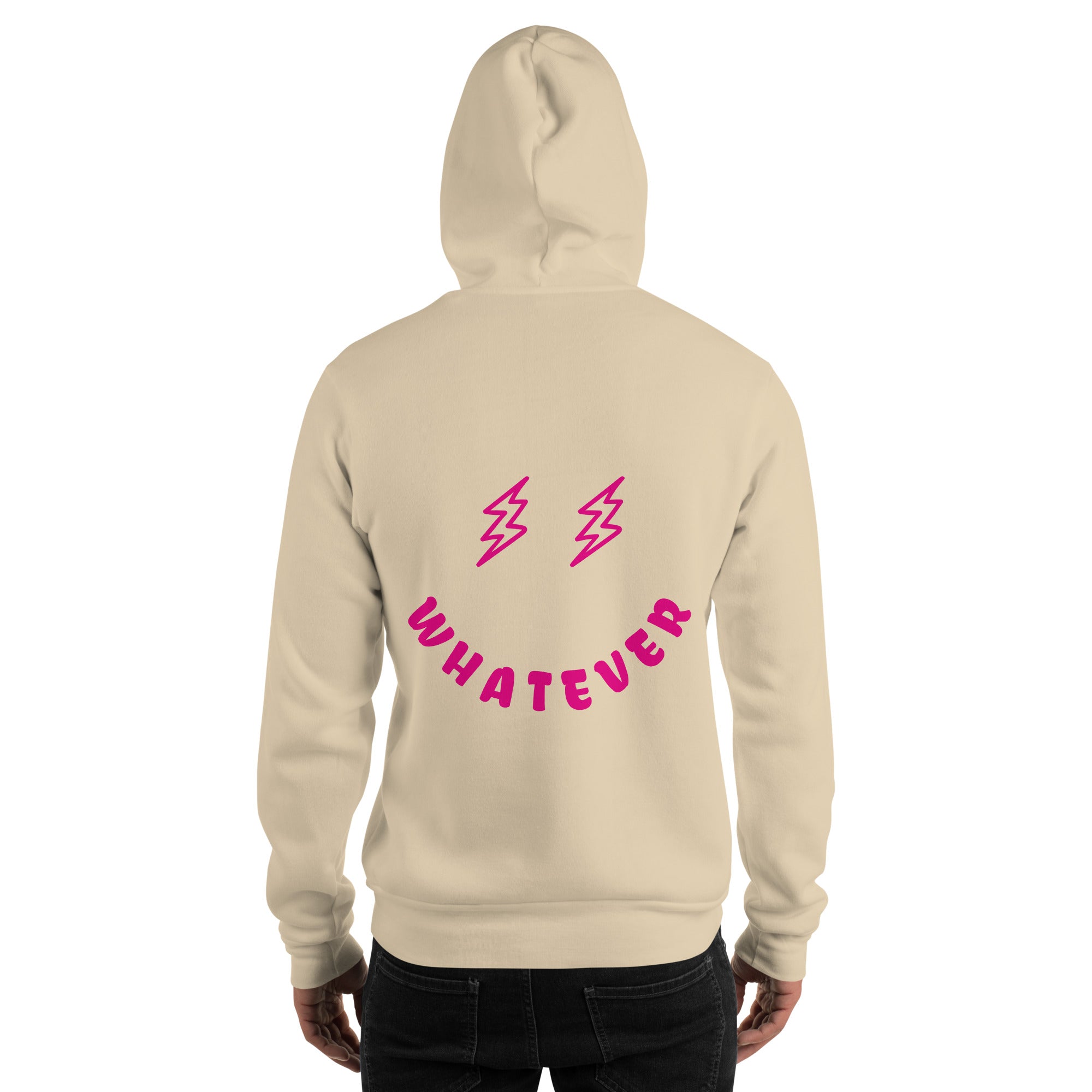 Preppy Bolt Eyes Whatever Smiley Face Aesthetic Hooded Sweatshirt